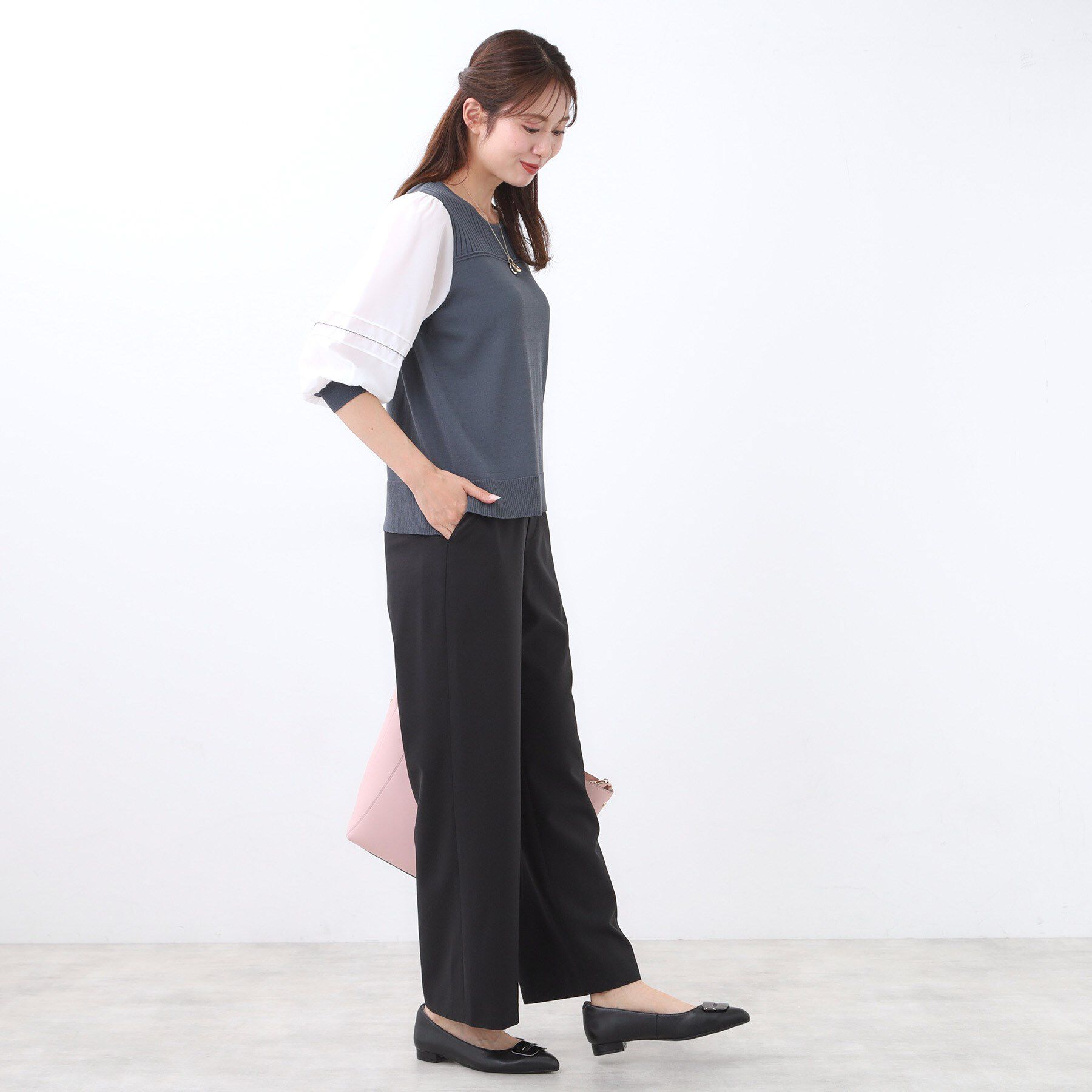 Reflect「【撥水加工で裾が汚れにくい◎／ウエスト総ゴム】ワイドストレートパンツ」|その他|