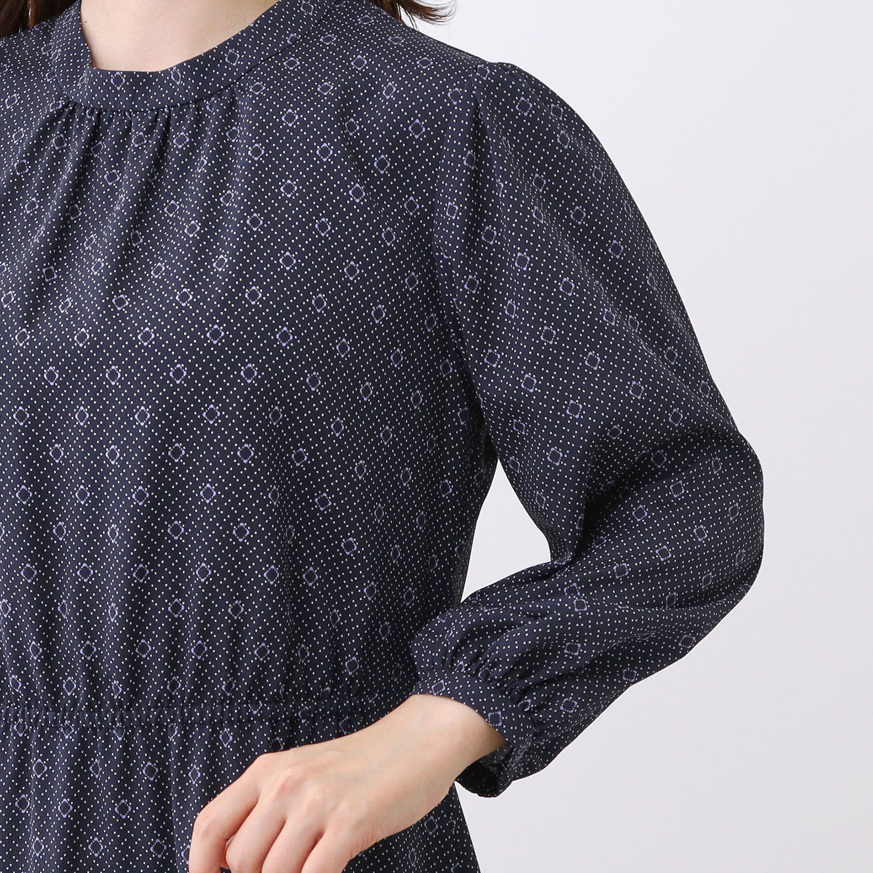 Reflect「【きちんと見え／通勤／セレモニーにおすすめ◎】ドット&times;ダイヤ柄ワンピース」|ワンピース|