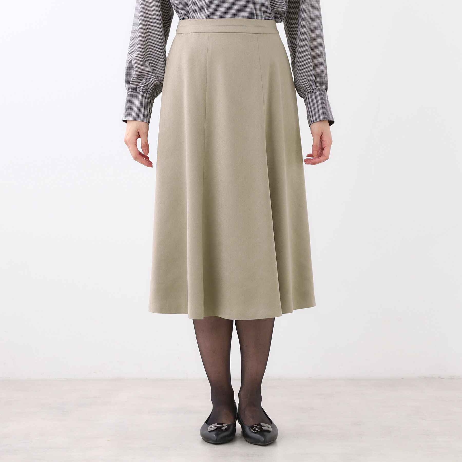 Reflect「【ジャケット合わせにぴったり◎】スエードライクフレアスカート」|スカート|