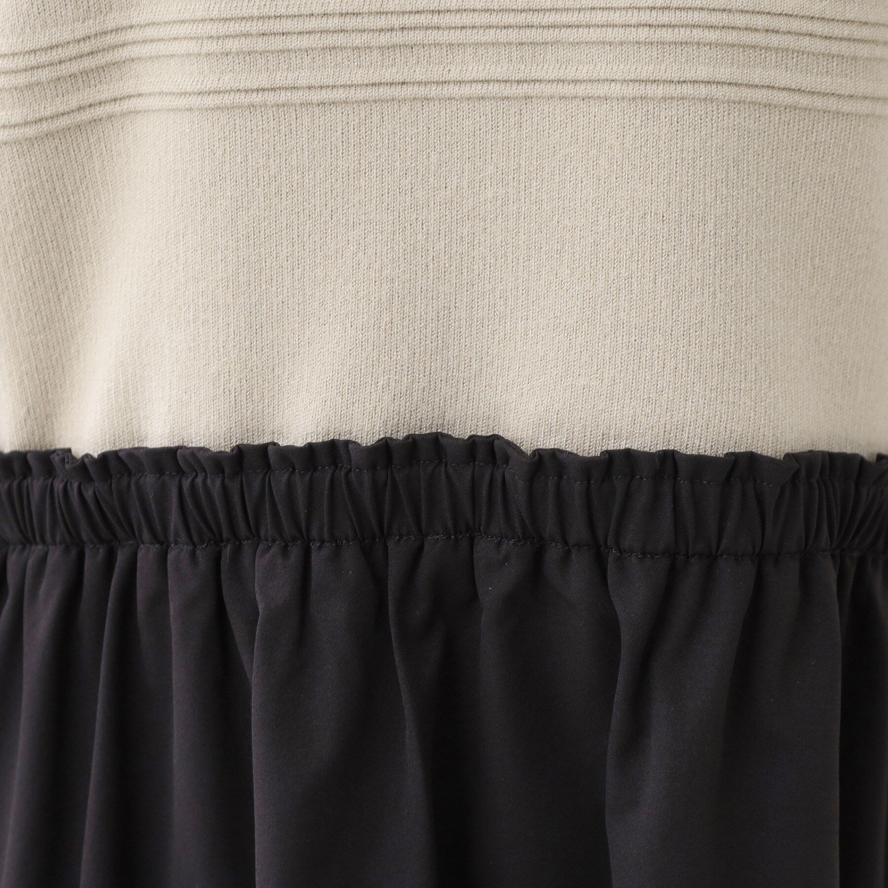 Reflect「【一枚で着映える◎／セットアップ可】ニット&times;タフタドッキングワンピース」|ワンピース|