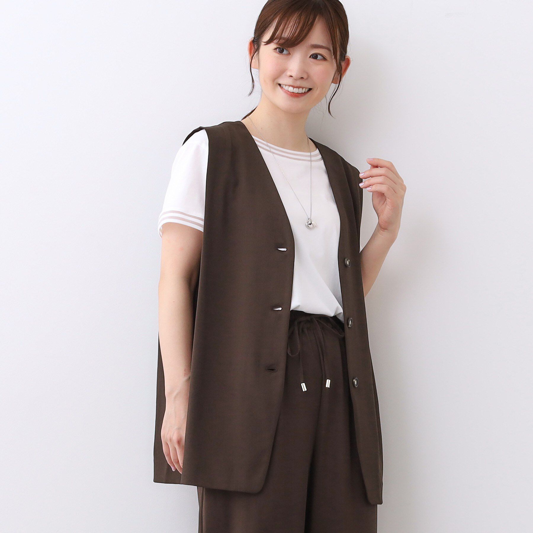 Reflect「【ウエスト総ゴム／セットアップ／単品使いOK◎】ベスト＋ストレートパンツセット」|スーツ|