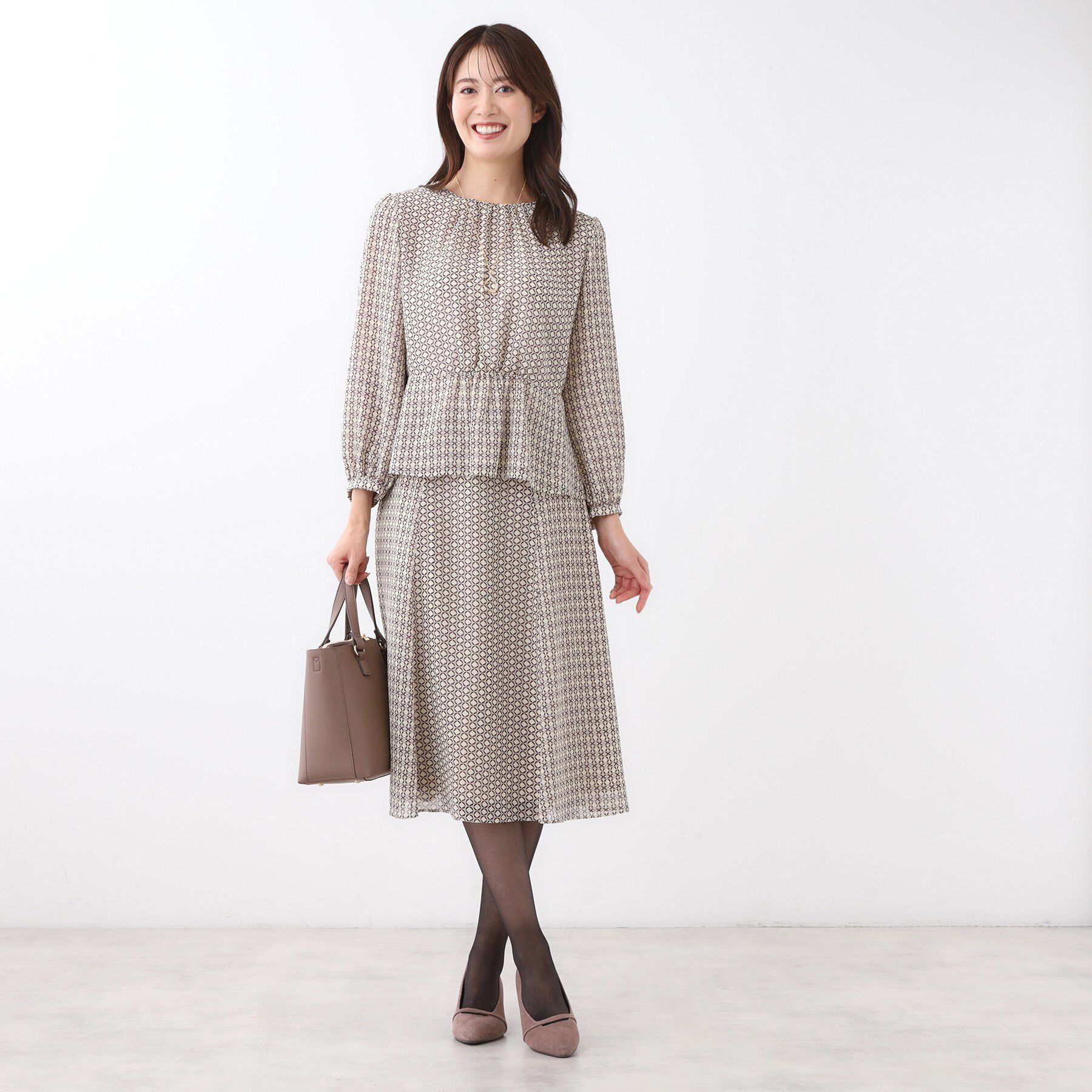 Reflect「【きちんと見え／セットアップ可／通勤におすすめ◎】フレアプリントスカート」|スカート|