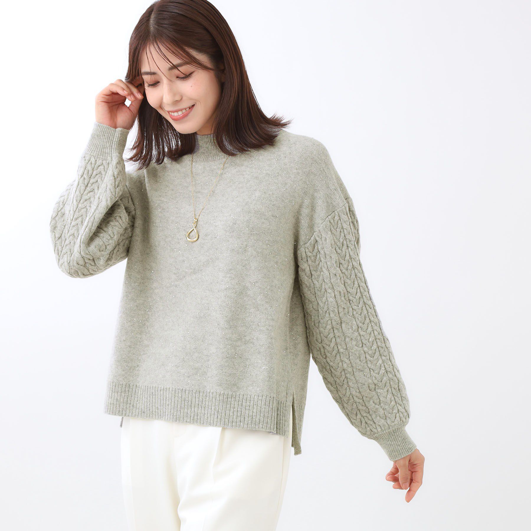 Reflect「【一枚で着映え◎／ゆったりシルエット】ラメ&times;スパンコールウール混ニット」|ニット・セーター|