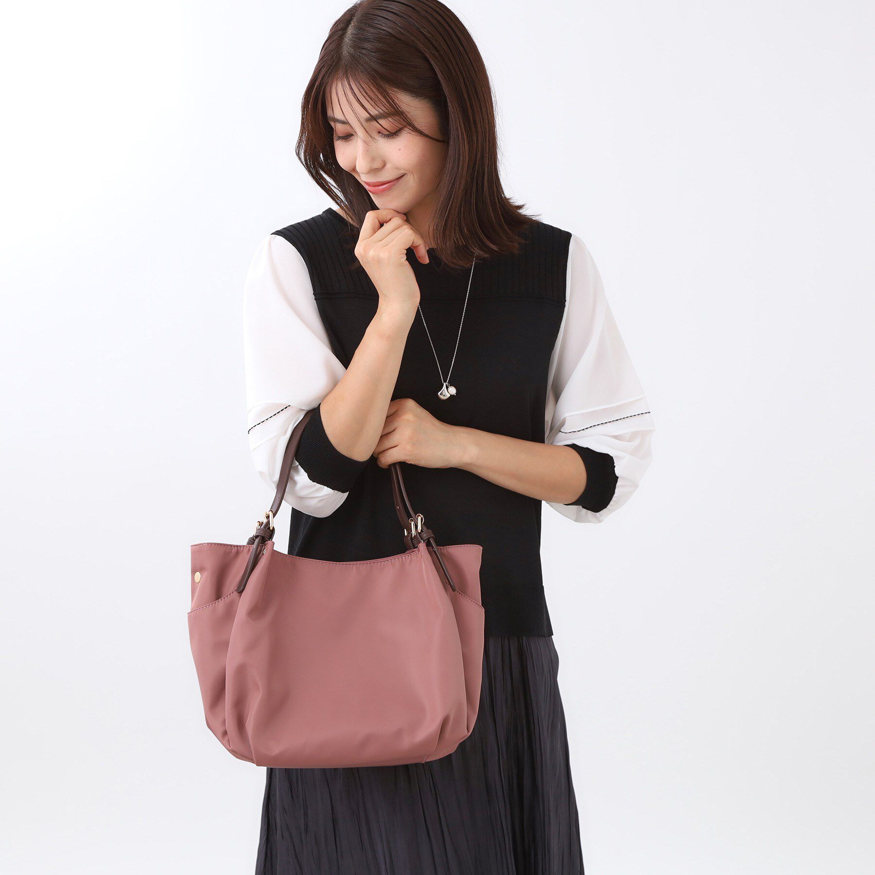 Reflect「【しっかり収納／小旅行に◎／インナーバッグ入り／ショルダー付き】3WAYデザインバッグ」|ショルダー・メッセンジャー|