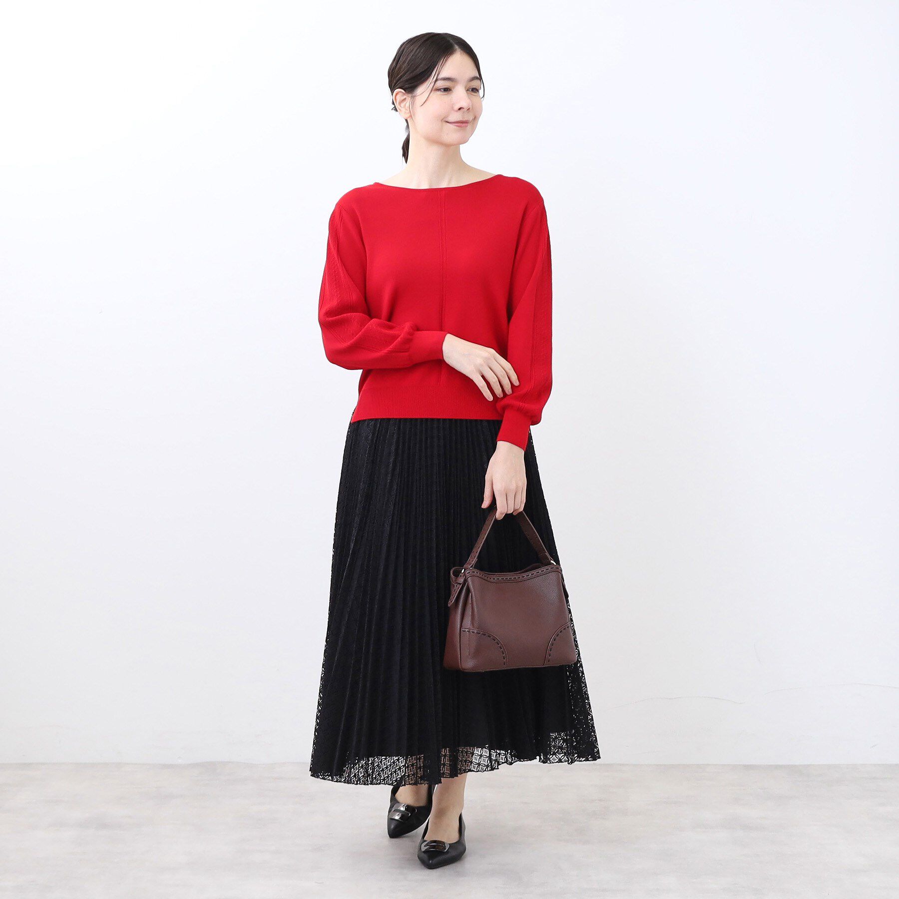 Reflect「【収納力◎／付属ストラップあり】バイカラーステッチバッグ」|ハンドバッグ|