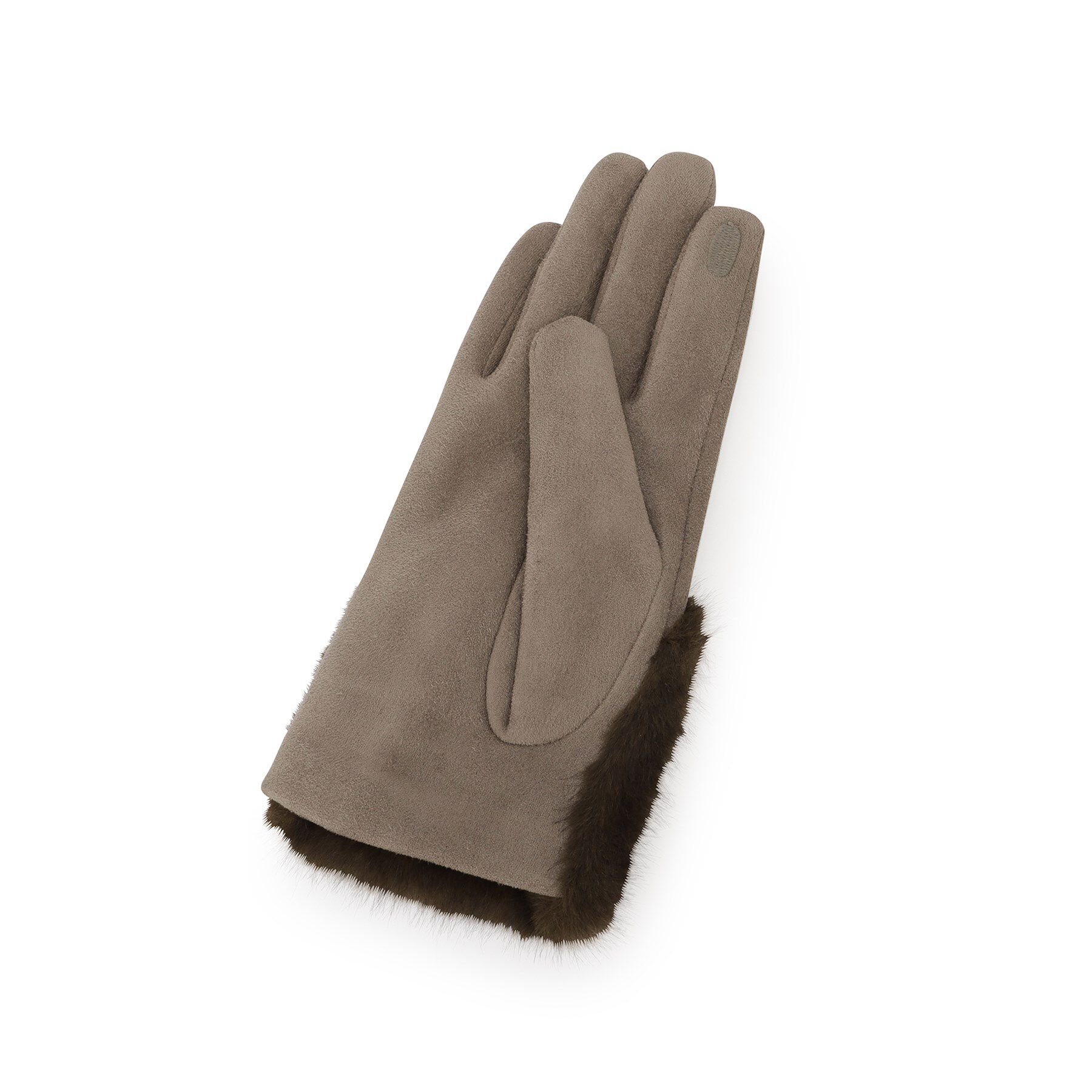 Reflect「【着用したままスマホが使用できる◎】スエード調&times;フェイクファーグローブ」|手袋|