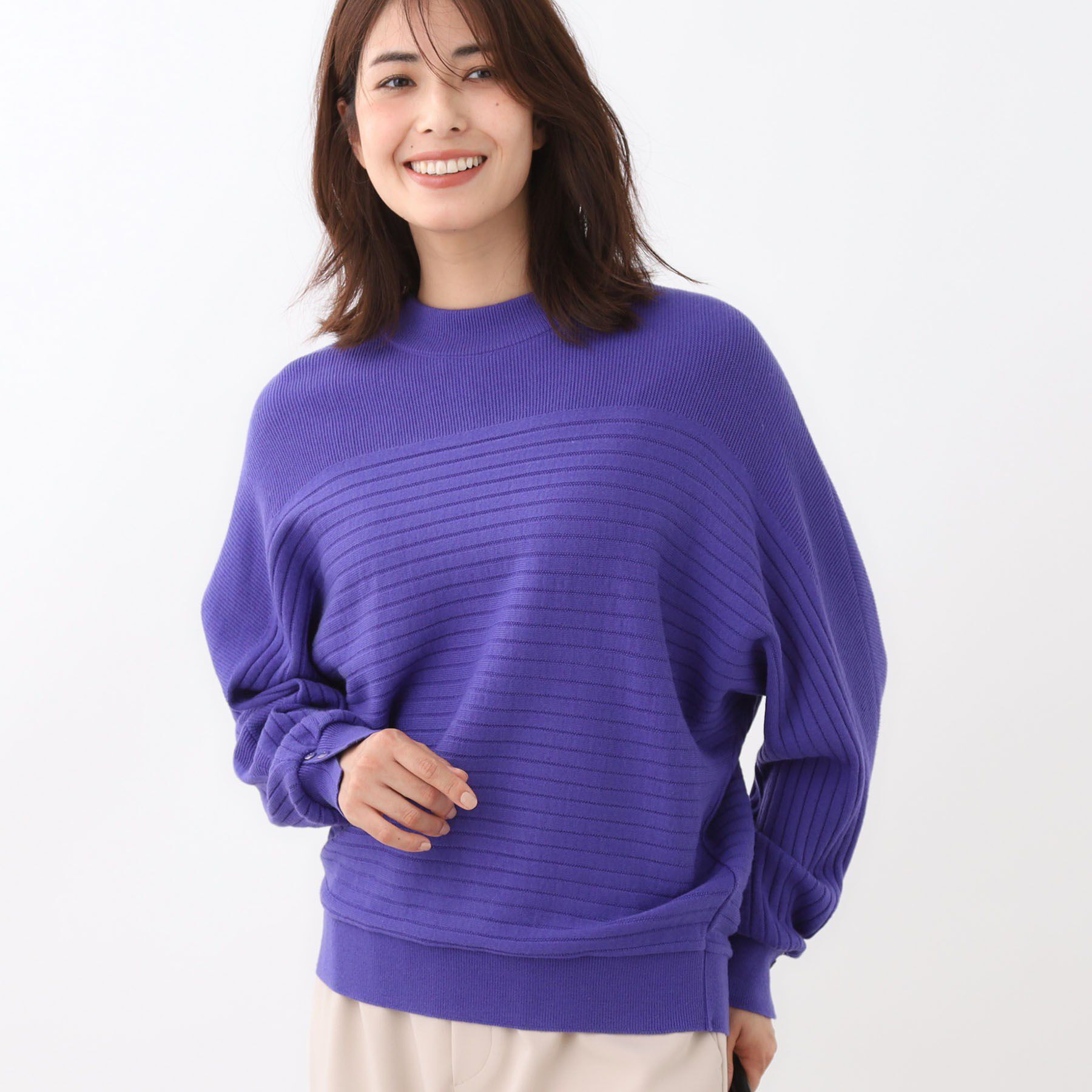 Reflect「【秋映え／ゆったり着られる◎】ドルマンシルエットニット」|ニット・セーター|パープル(082)