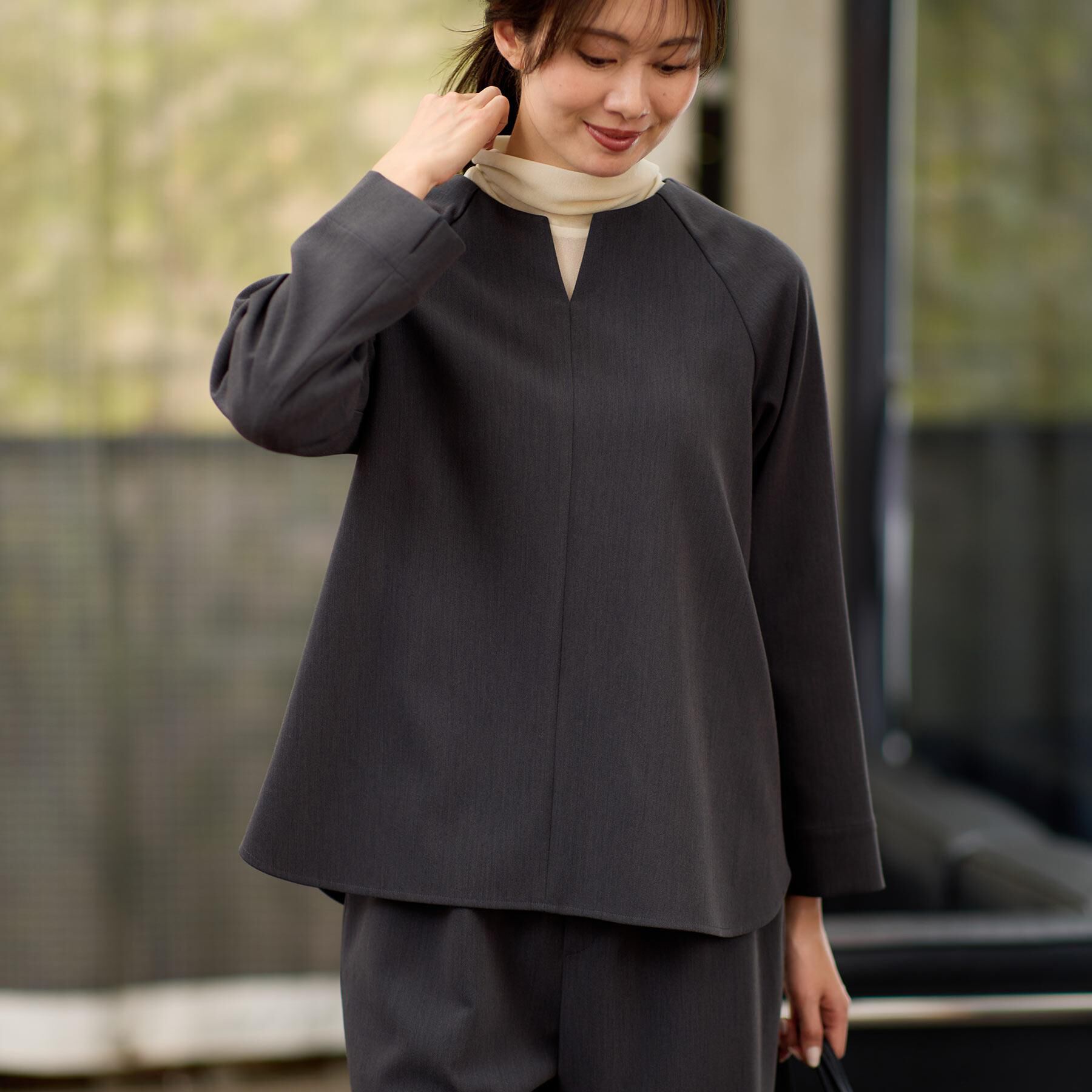 Reflect「【レイヤードスタイル◎／セットアップ可】ラグランスリーブプルオーバー」|シャツ・ブラウス|