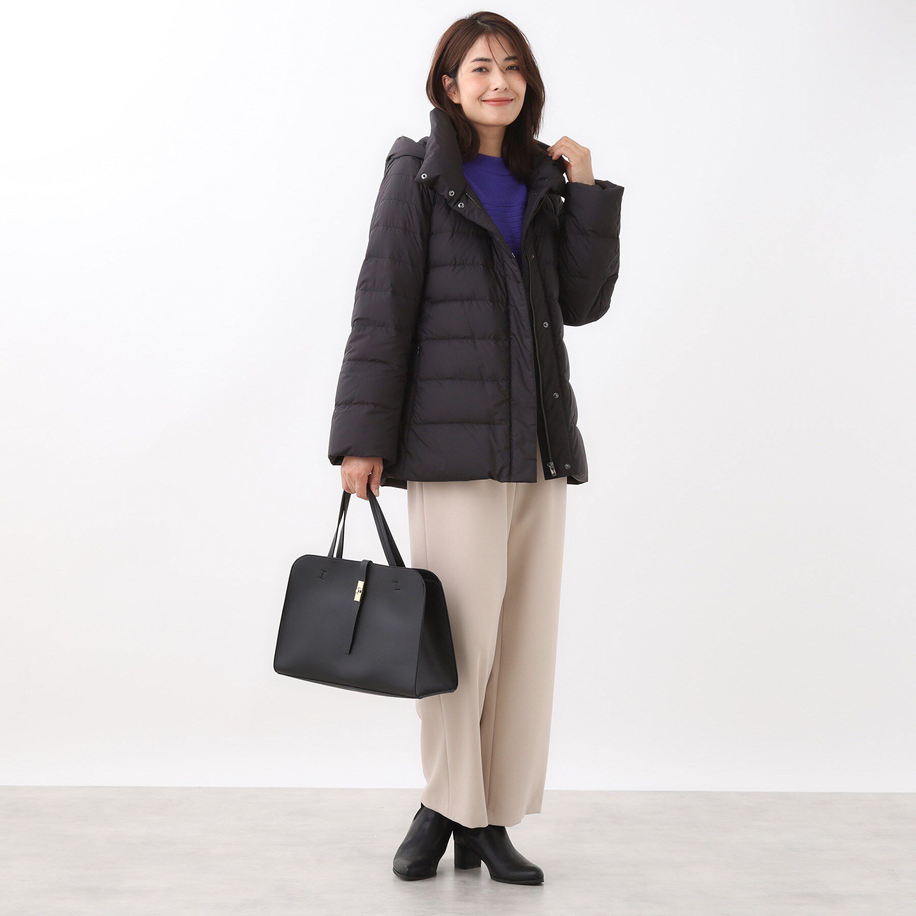 Reflect「【定番人気】フーデッドミドルダウンコート」|ダウン|