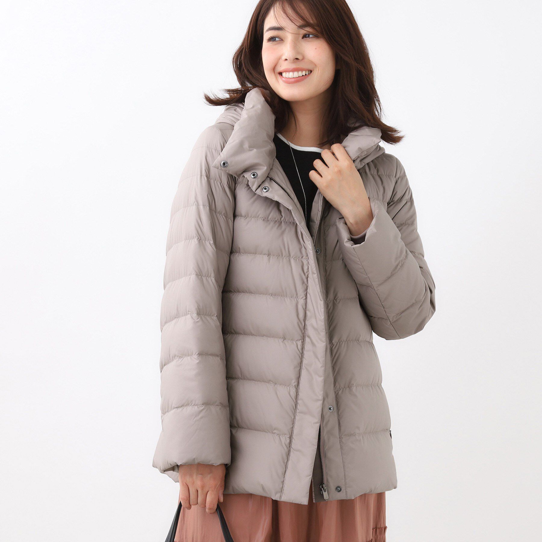 Reflect「【定番人気】フーデッドミドルダウンコート」|ダウン|