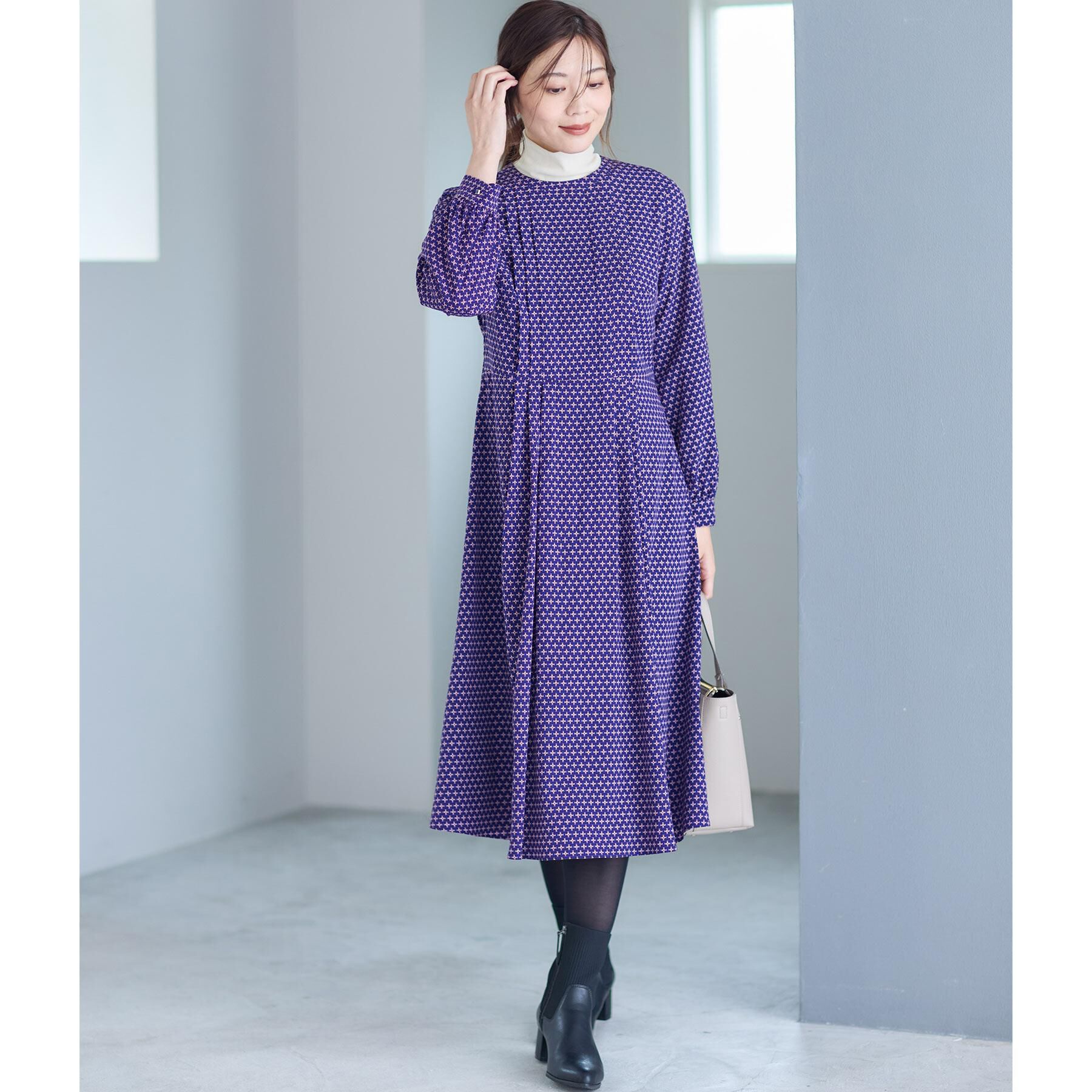 Reflect「【通勤にもお出かけにも◎】ジオメプリントクラシカルワンピース」|ワンピース|
