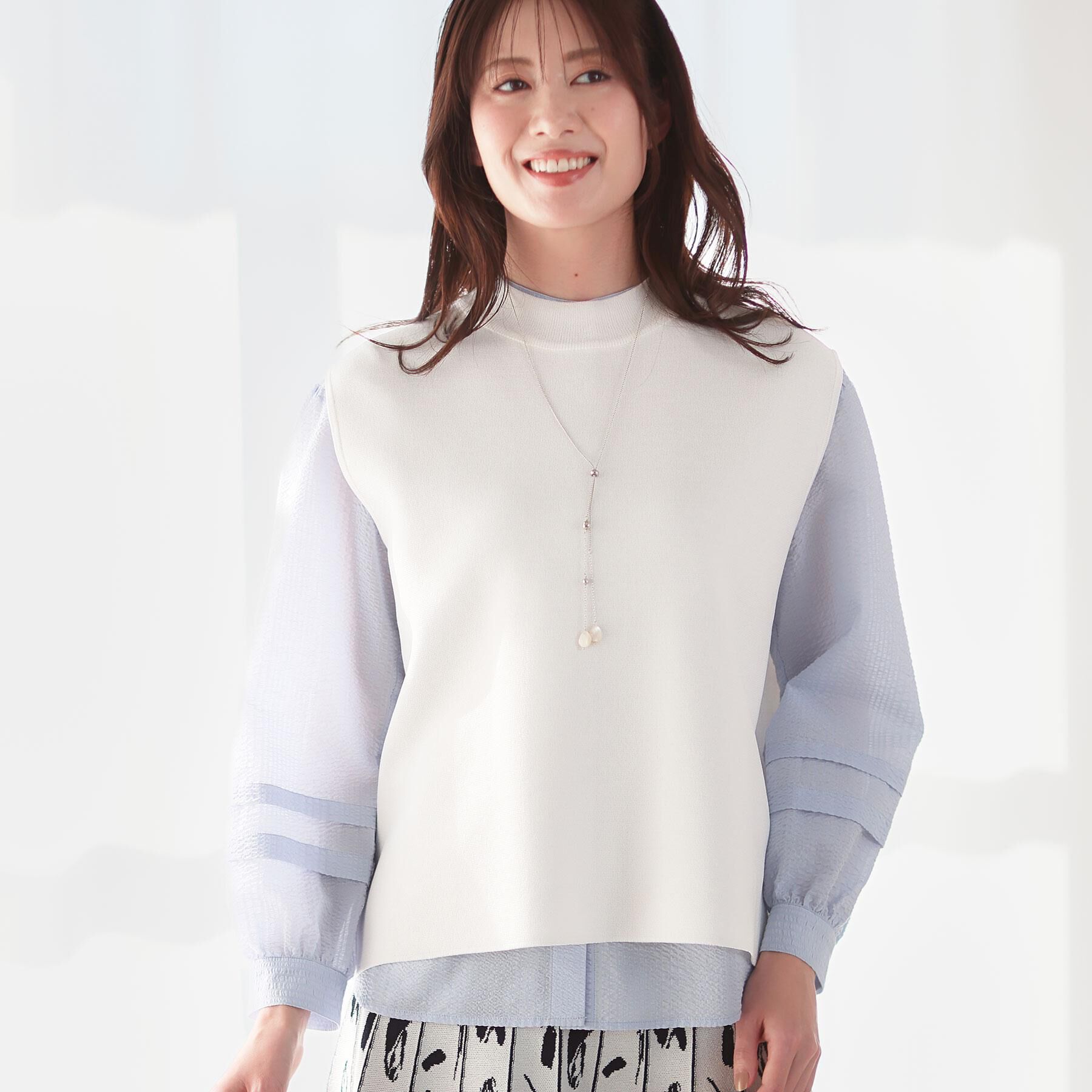 Reflect「【セットアップ可】ダブルジャカードニットベスト」|ニット・セーター|