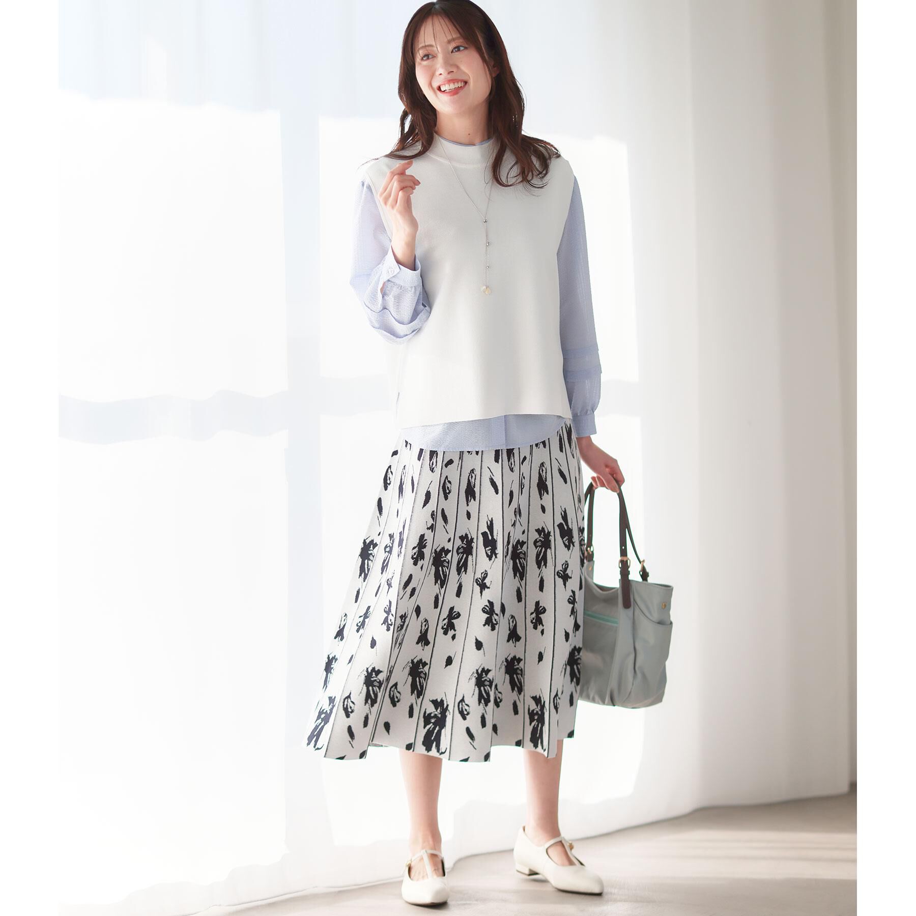 Reflect「【セットアップ可】ダブルジャカードニットベスト」|ニット・セーター|