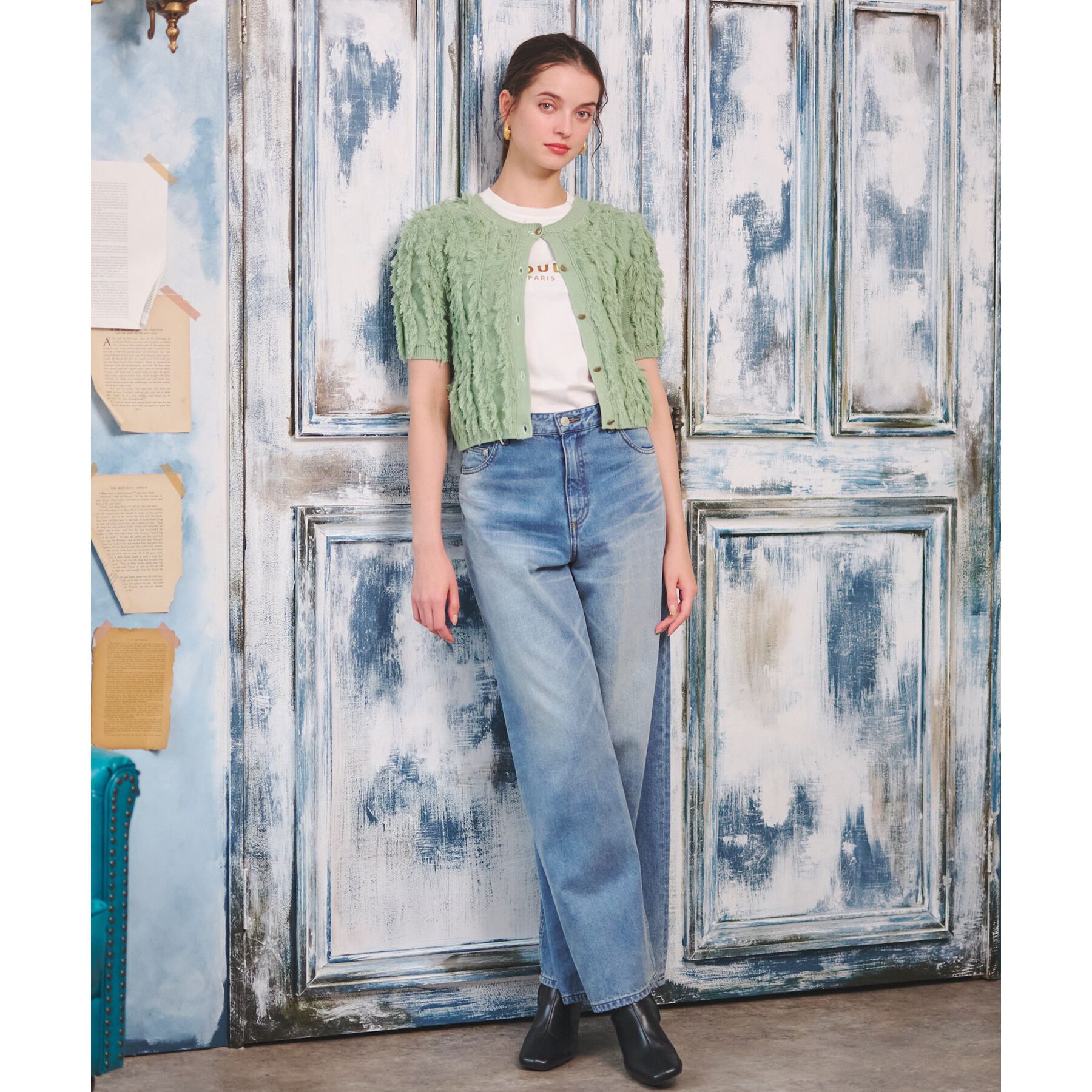 DRESSTERIOR「ヴィンテージ加工ワイドデニムパンツ」|デニム|