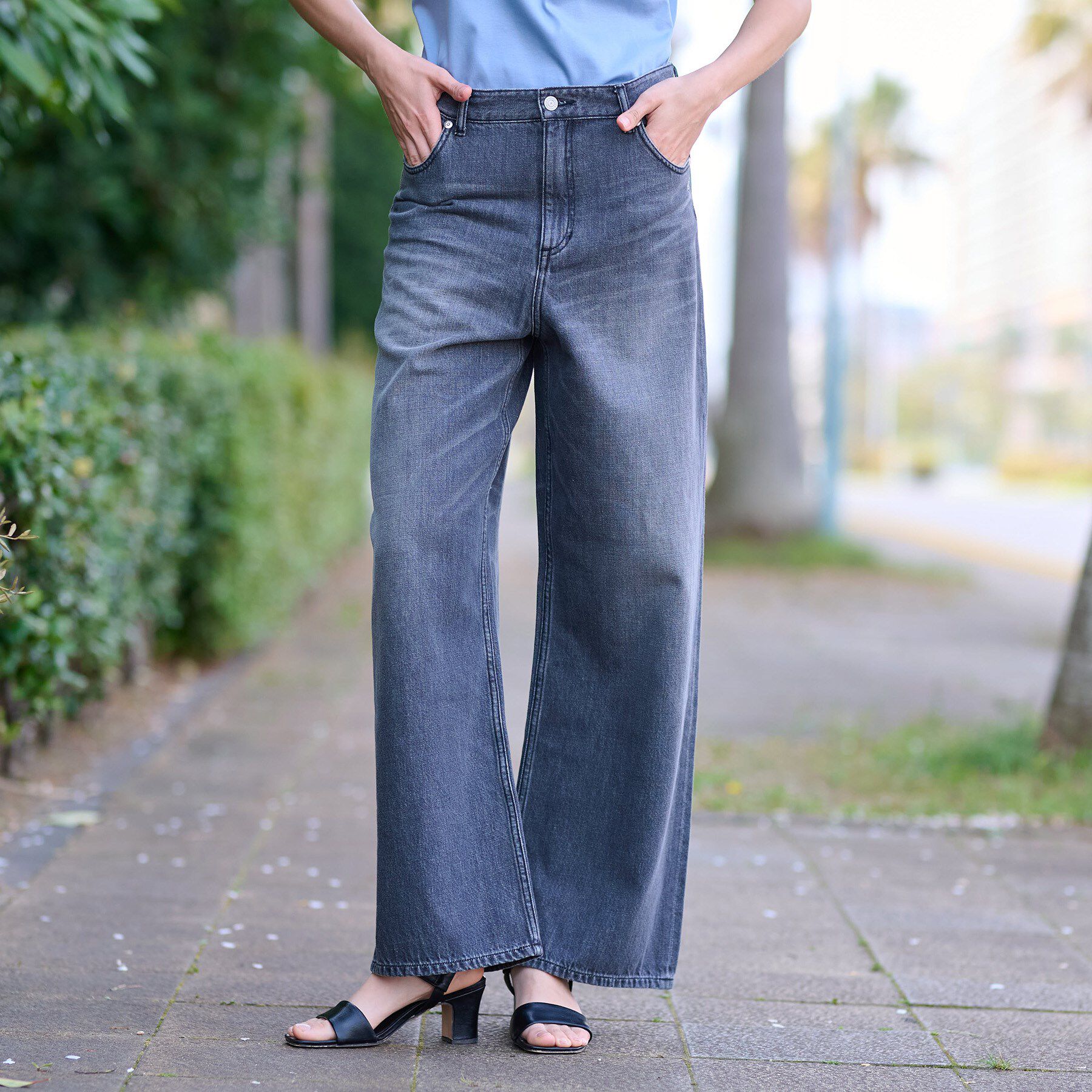 DRESSTERIOR「ヴィンテージ加工ワイドデニムパンツ」|デニム|