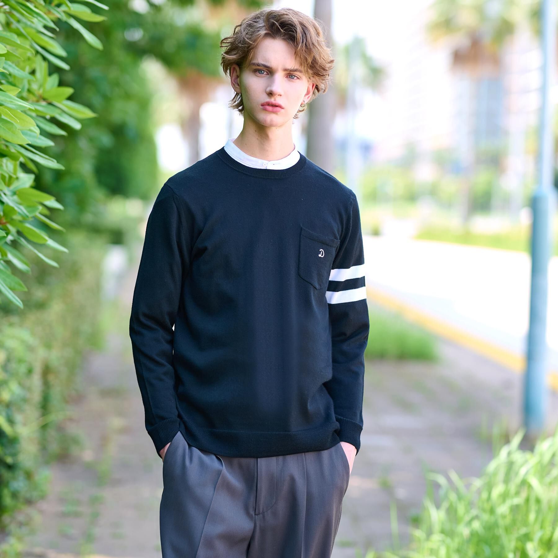 DRESSTERIOR「ウォッシャブルファインメリノ クルーネックニット」|ニット・セーター|