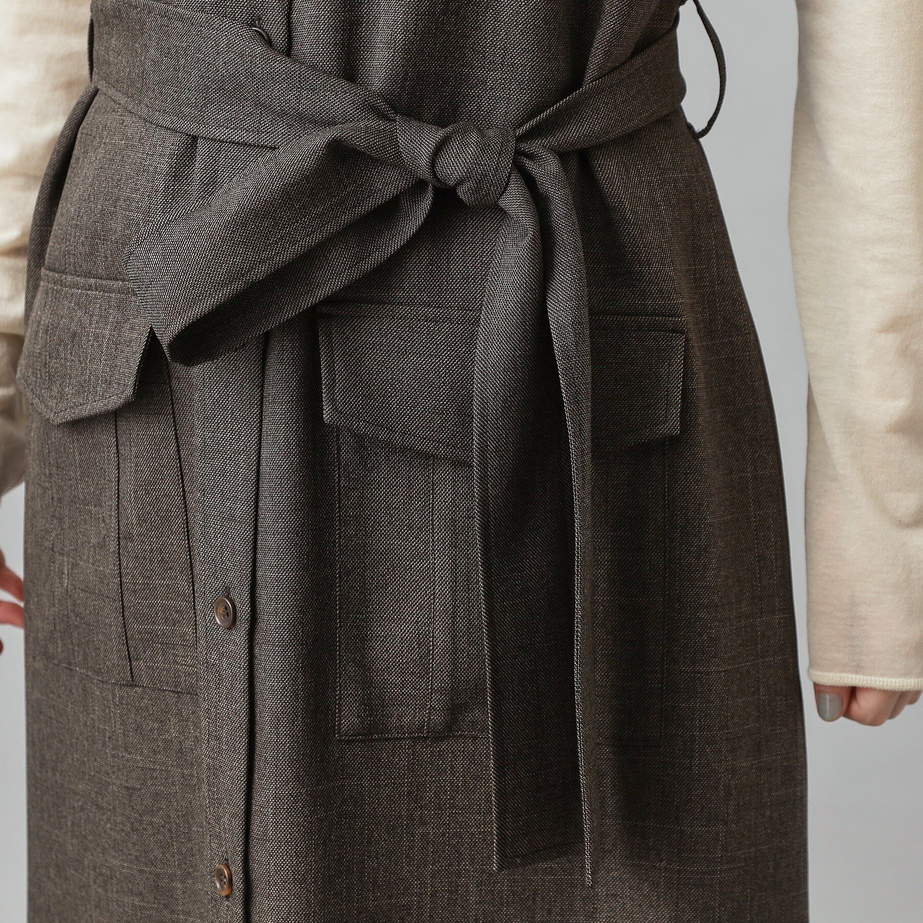 DRESSTERIOR「【洗える/前開きボタン】ウォッシャブルツイードライクワンピース」|ワンピース|