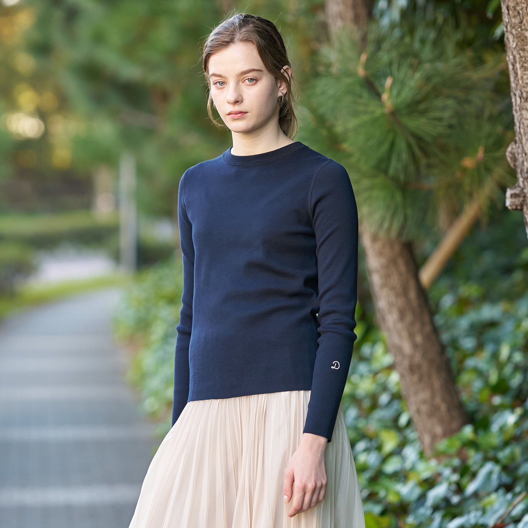 DRESSTERIOR「【ウォッシャブル】コットンフルニードルニット」|ニット・セーター|ネイビー(094)