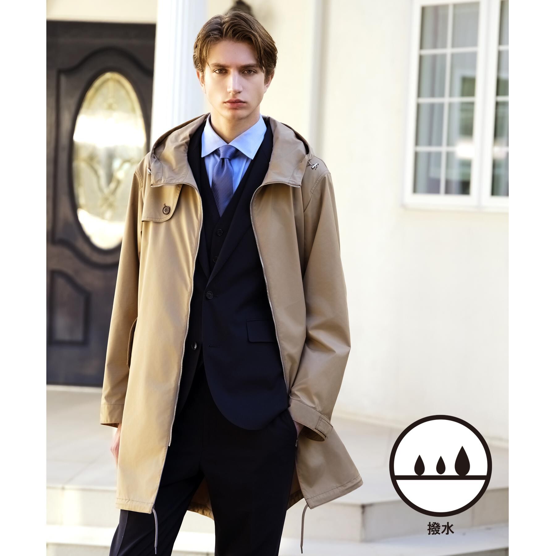 DRESSTERIOR「【撥水素材】レインプルーフ フーデッドコート」|その他|ベージュ(052)