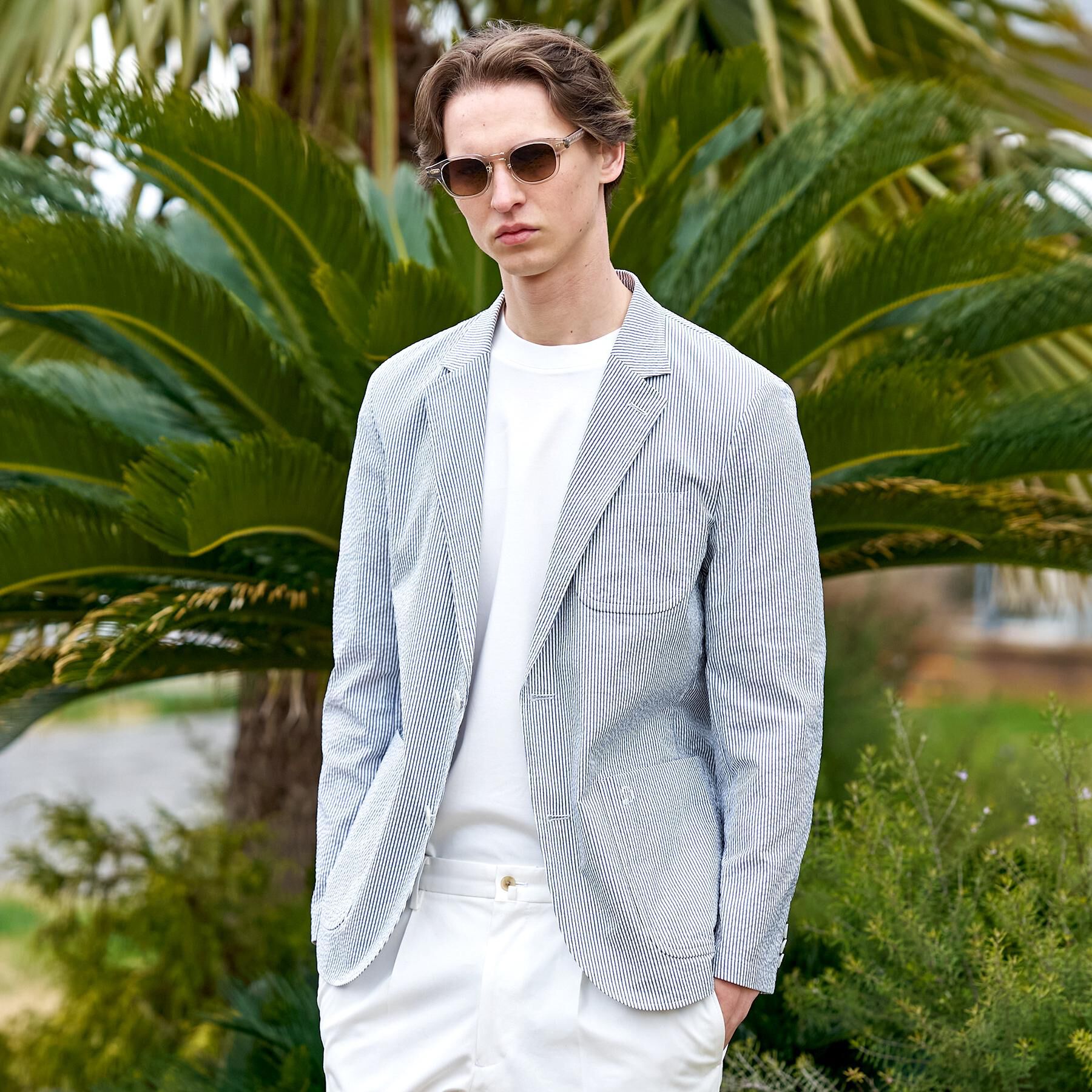 DRESSTERIOR「【吸湿速乾/セットアップ可/ウォッシャブル】COOLMAX シアサッカー サマージャケット」|テーラードジャケット|