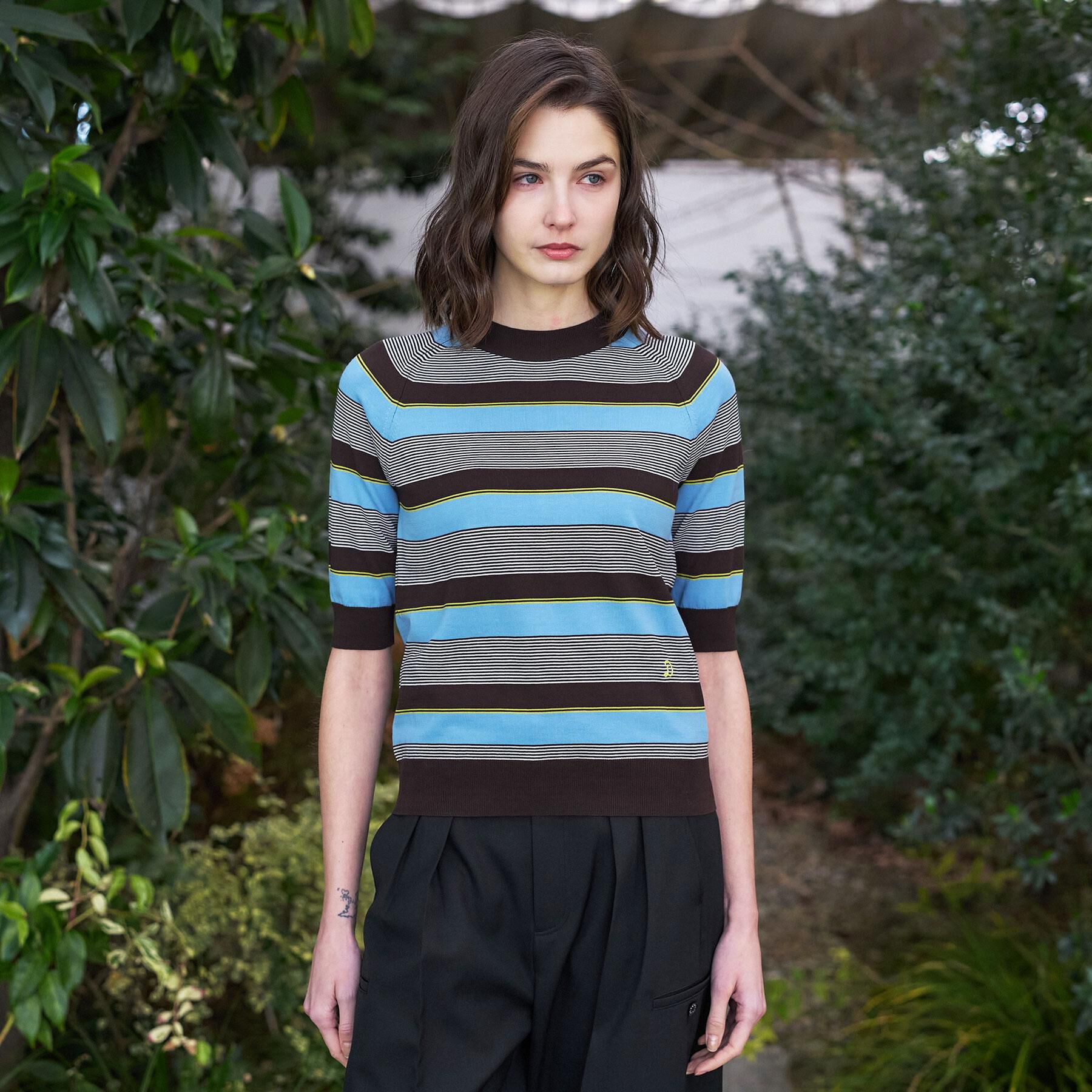 DRESSTERIOR「【otonaMUSE5月号掲載】コットンシルクマルチボーダーニット」|ニット・セーター|