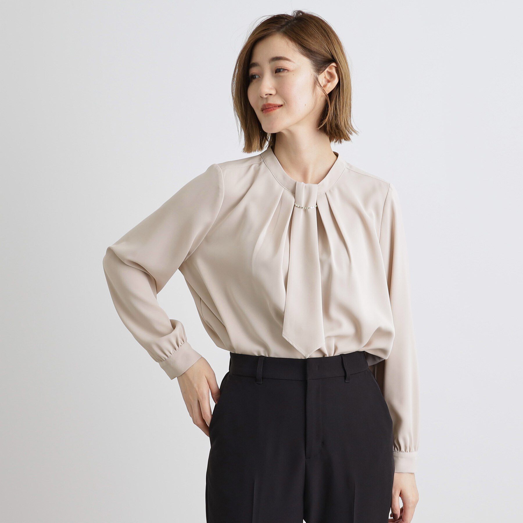 grove「マルチWAYボウタイブラウス」|シャツ・ブラウス|ピンクベージュ(05