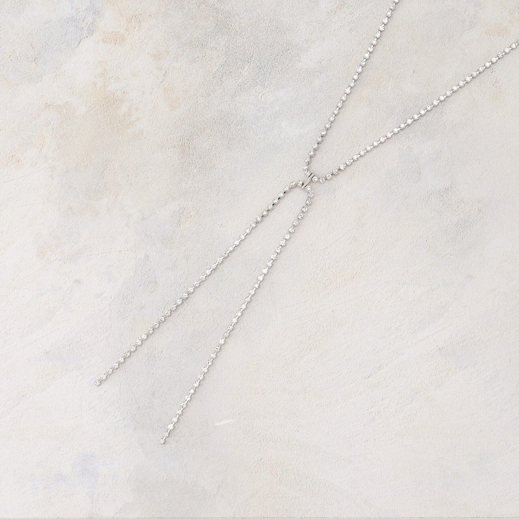 grove「ダイヤ調レーンリボンネックレス」|ネックレス|シルバー(006)