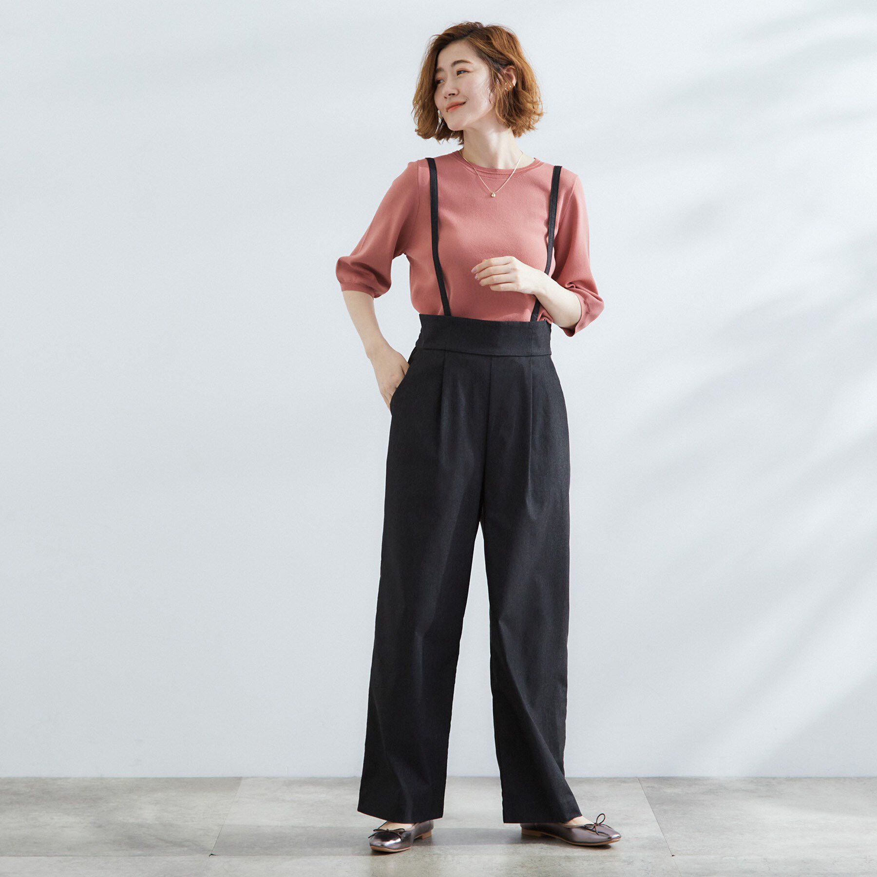 grove「ひんやり多機能・やわらかドライタッチ五分袖プルオーバー」|ニット・セーター|