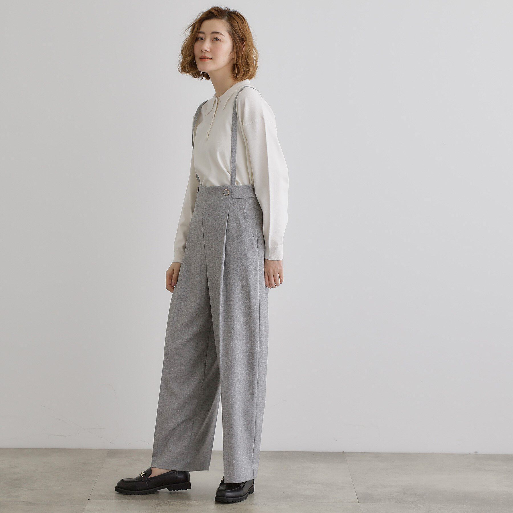 grove「2WAYショルダーストラップワイドパンツ」|その他|