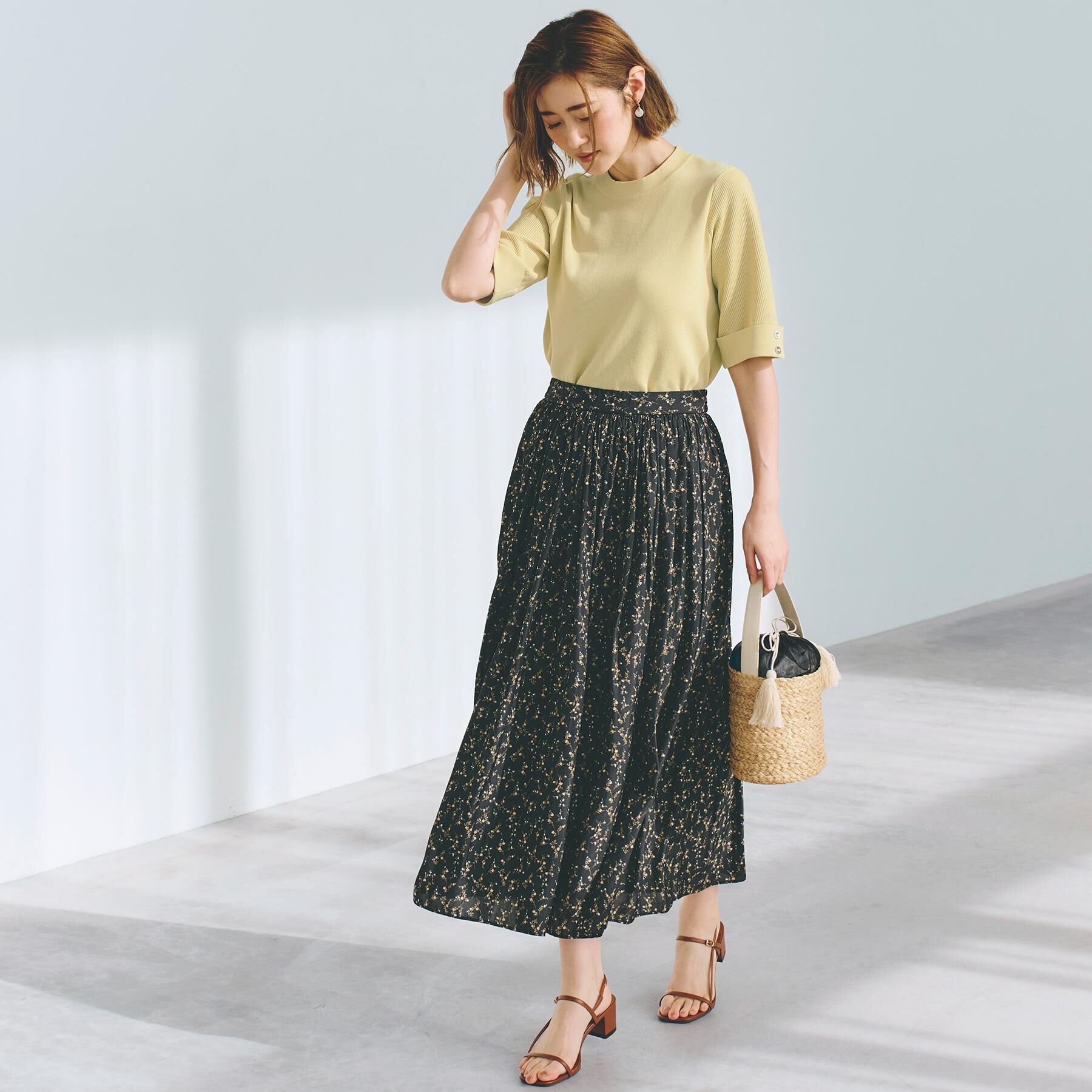 grove「割線サテンギャザースカート」|スカート|