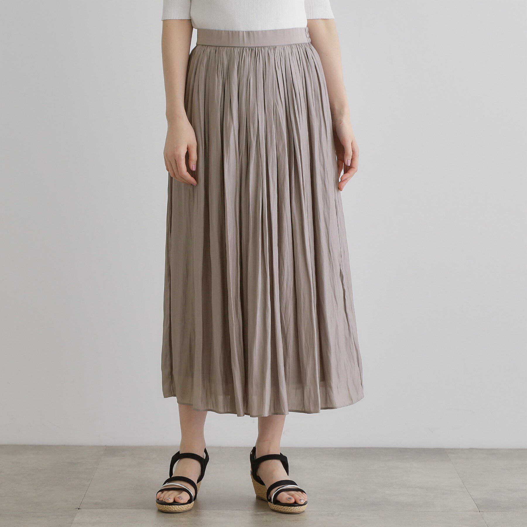 grove「割線サテンギャザースカート」|スカート|