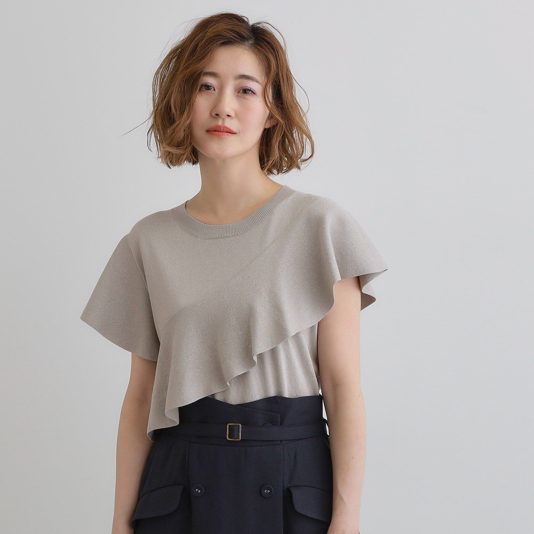 grove「アシメフレアニットプルオーバー」|ニット・セーター|