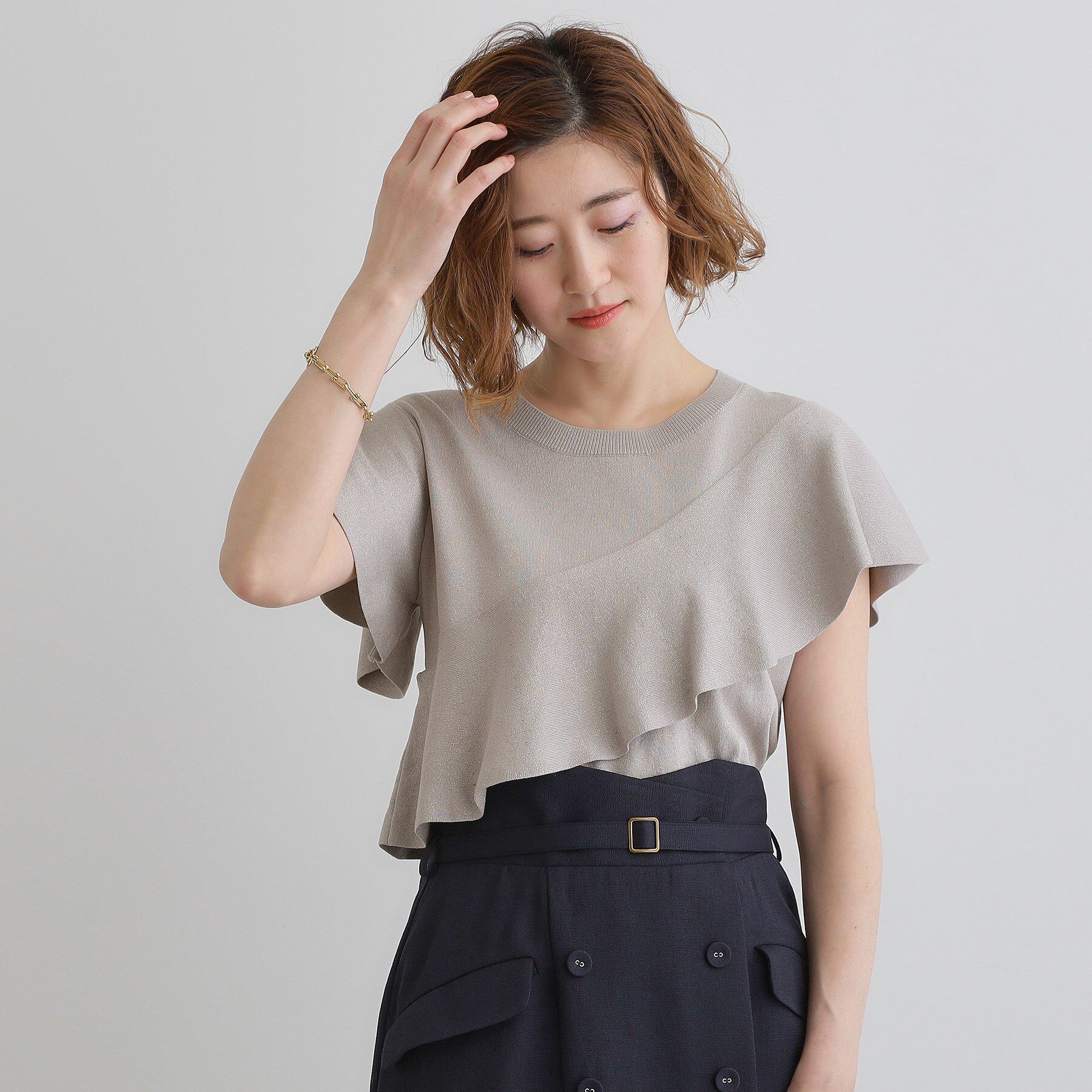 grove「アシメフレアニットプルオーバー」|ニット・セーター|