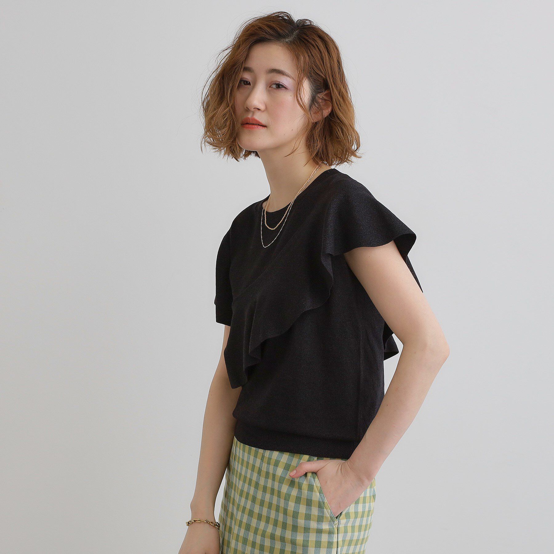 grove「アシメフレアニットプルオーバー」|ニット・セーター|