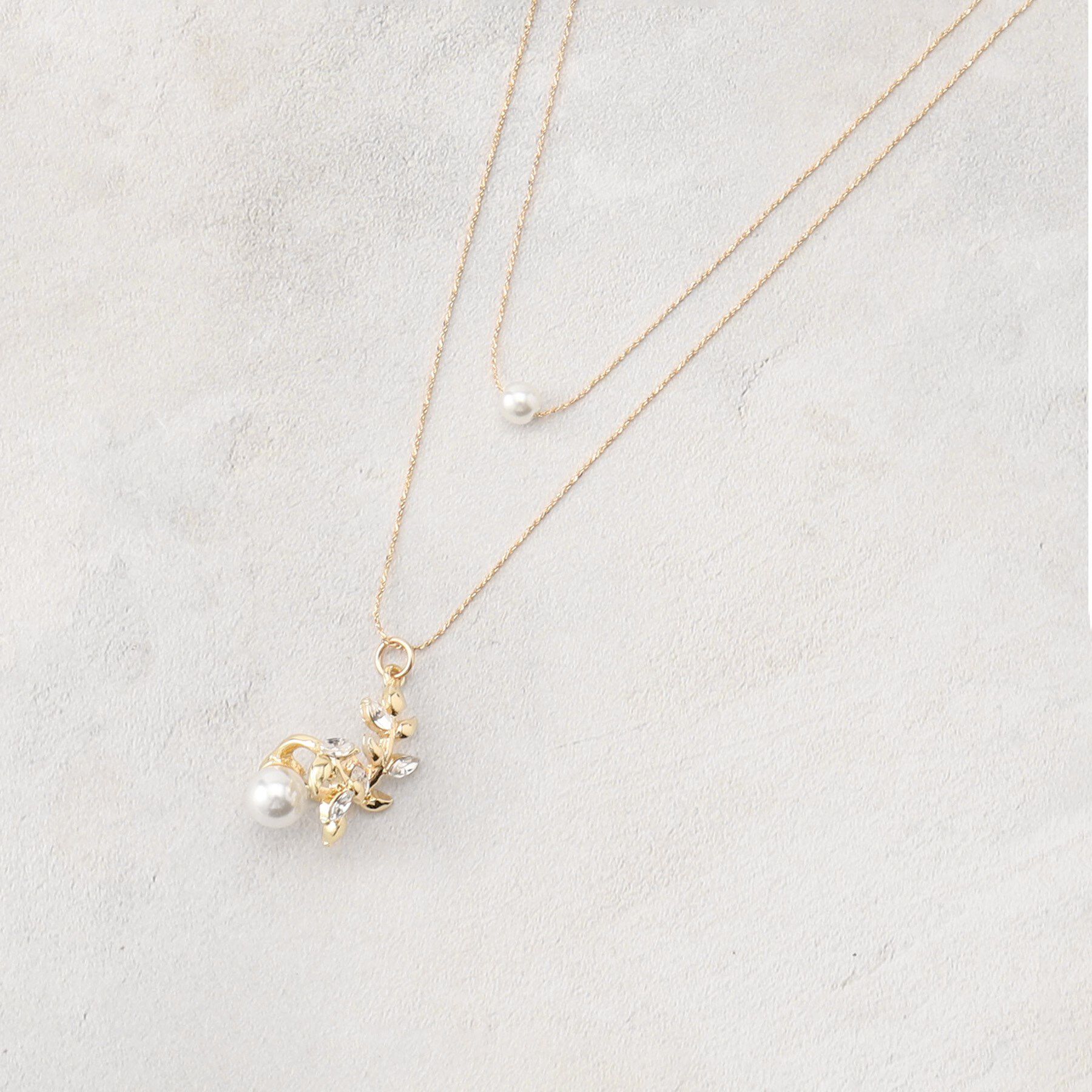 grove「フラワーモチーフパール調ネックレス」|ネックレス|