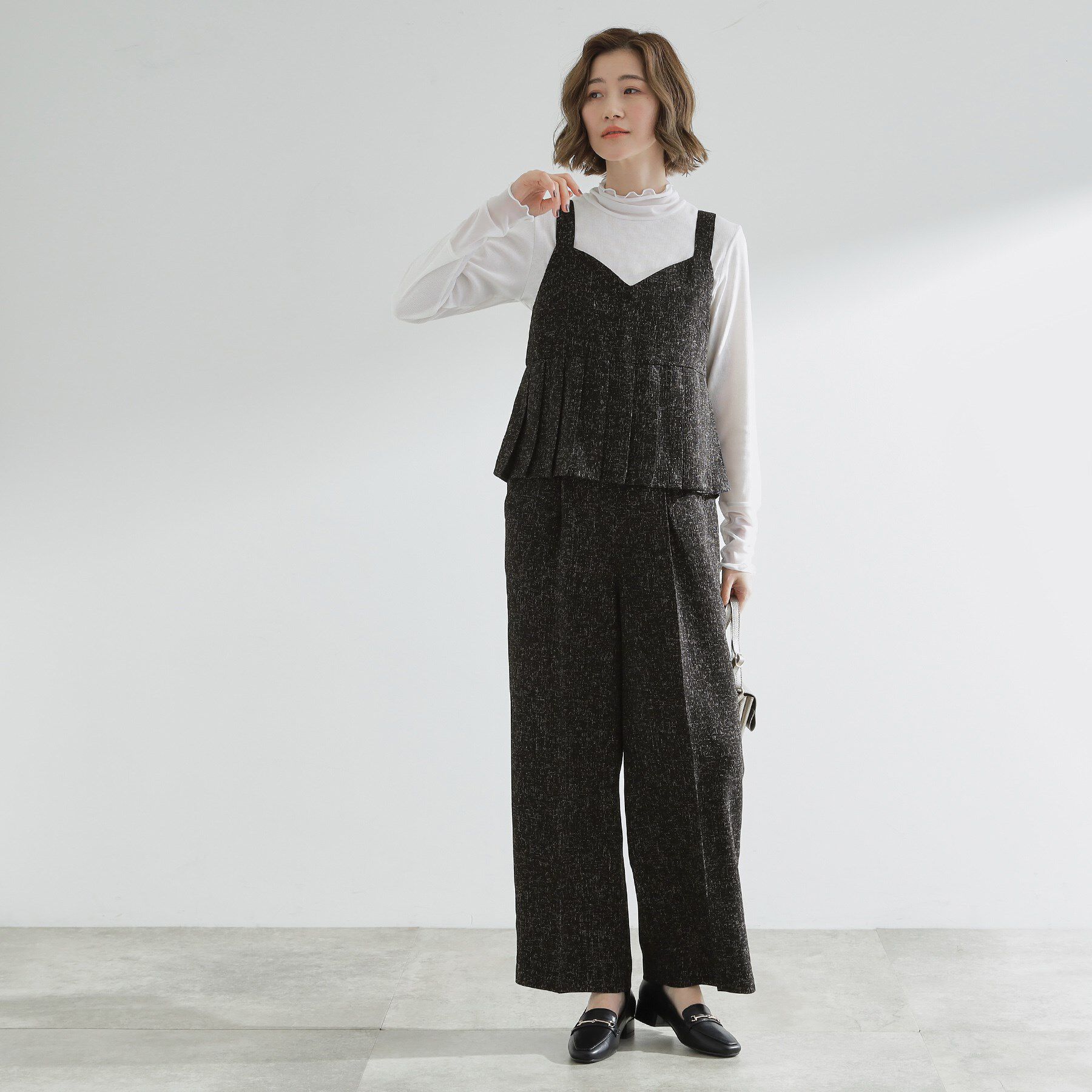 grove「【2点SET/体型カバー】夏から秋まで着まわせる！プリーツビスチェセットアップ」|スーツ|