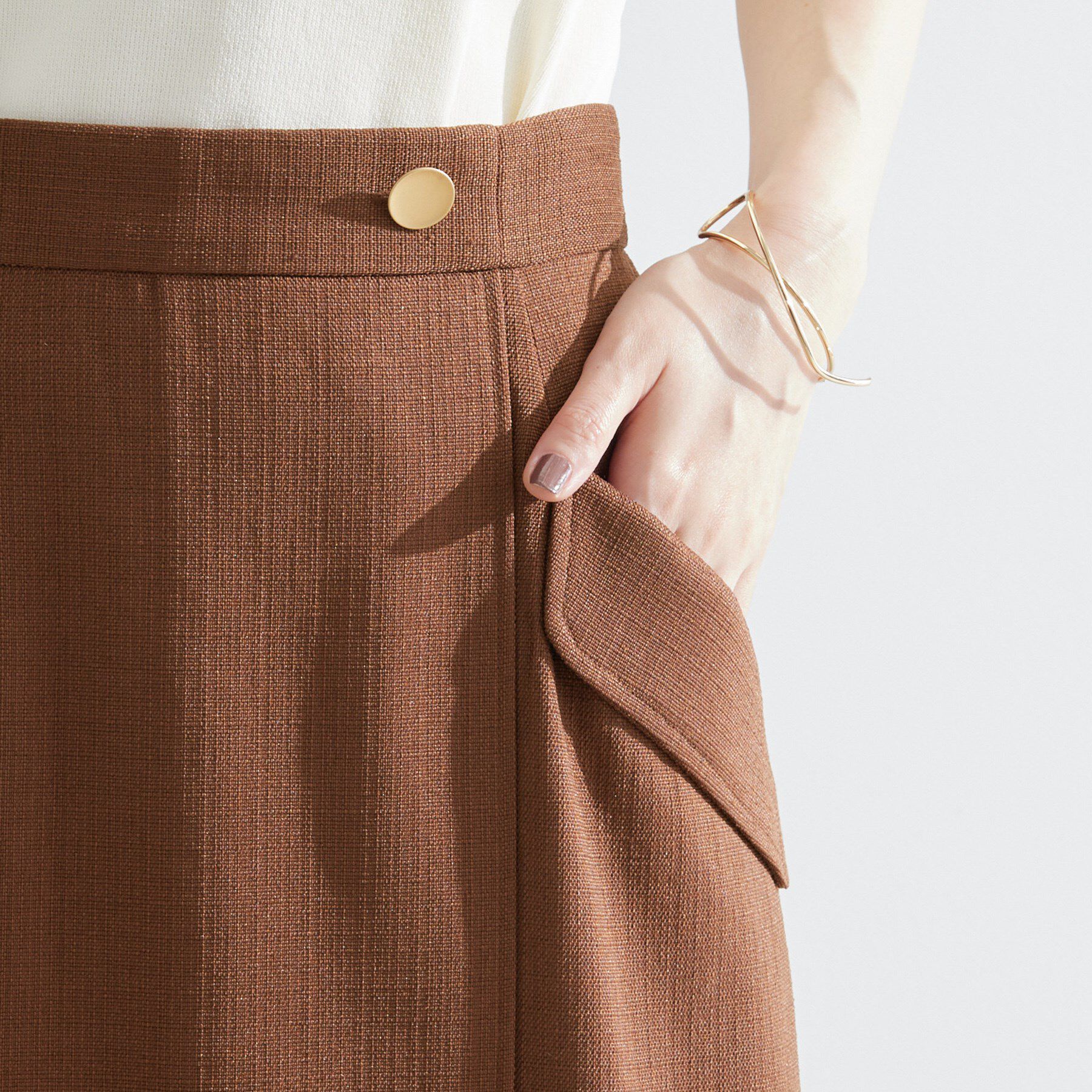 grove「秋先取り　フラップポケットラップスカート」|スカート|