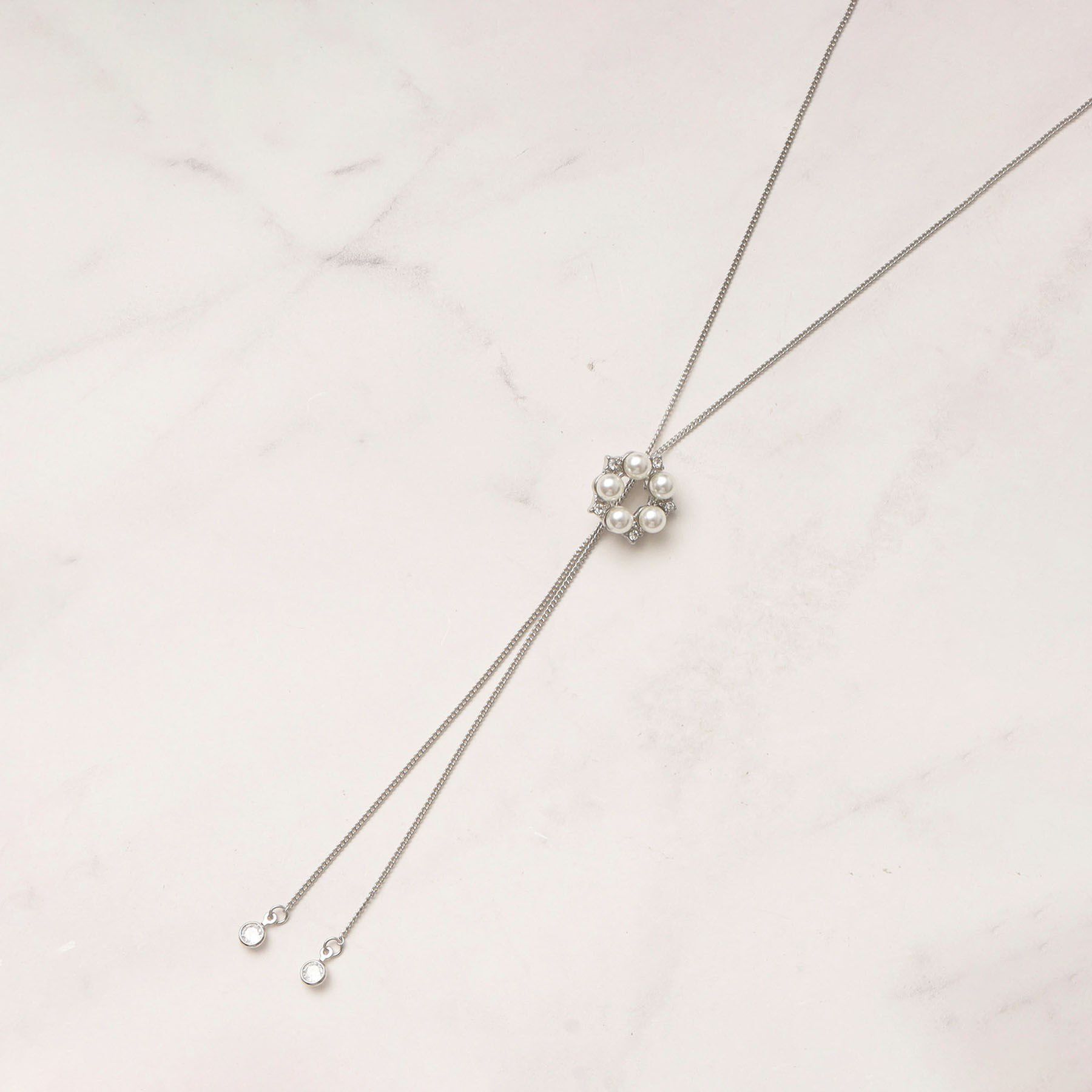 grove「サークルパール調スライドネックレス」|ネックレス|シルバー(006)