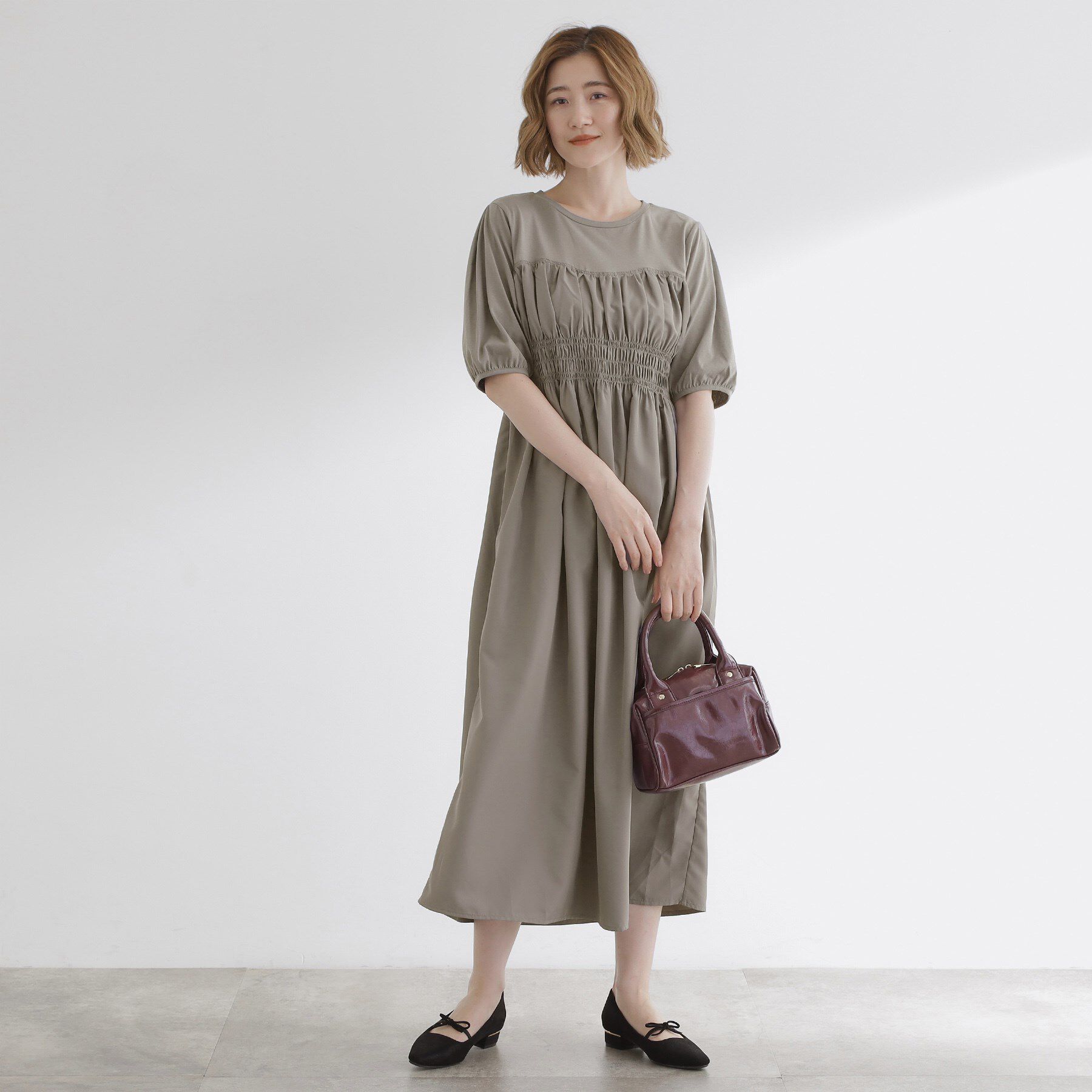 grove「【洗える/二の腕カバー】一枚で映える！ビスチェドッキングワンピース」|ワンピース|