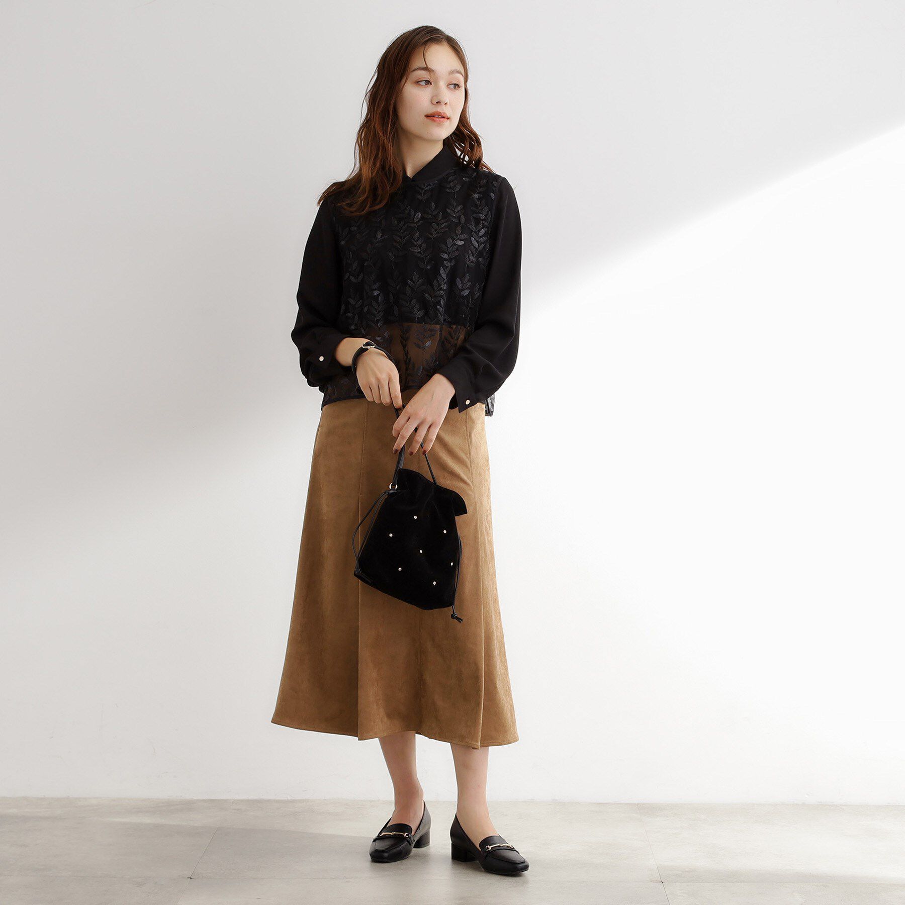 grove「スタッズスエード調巾着ショルダー」|ショルダー・メッセンジャー|