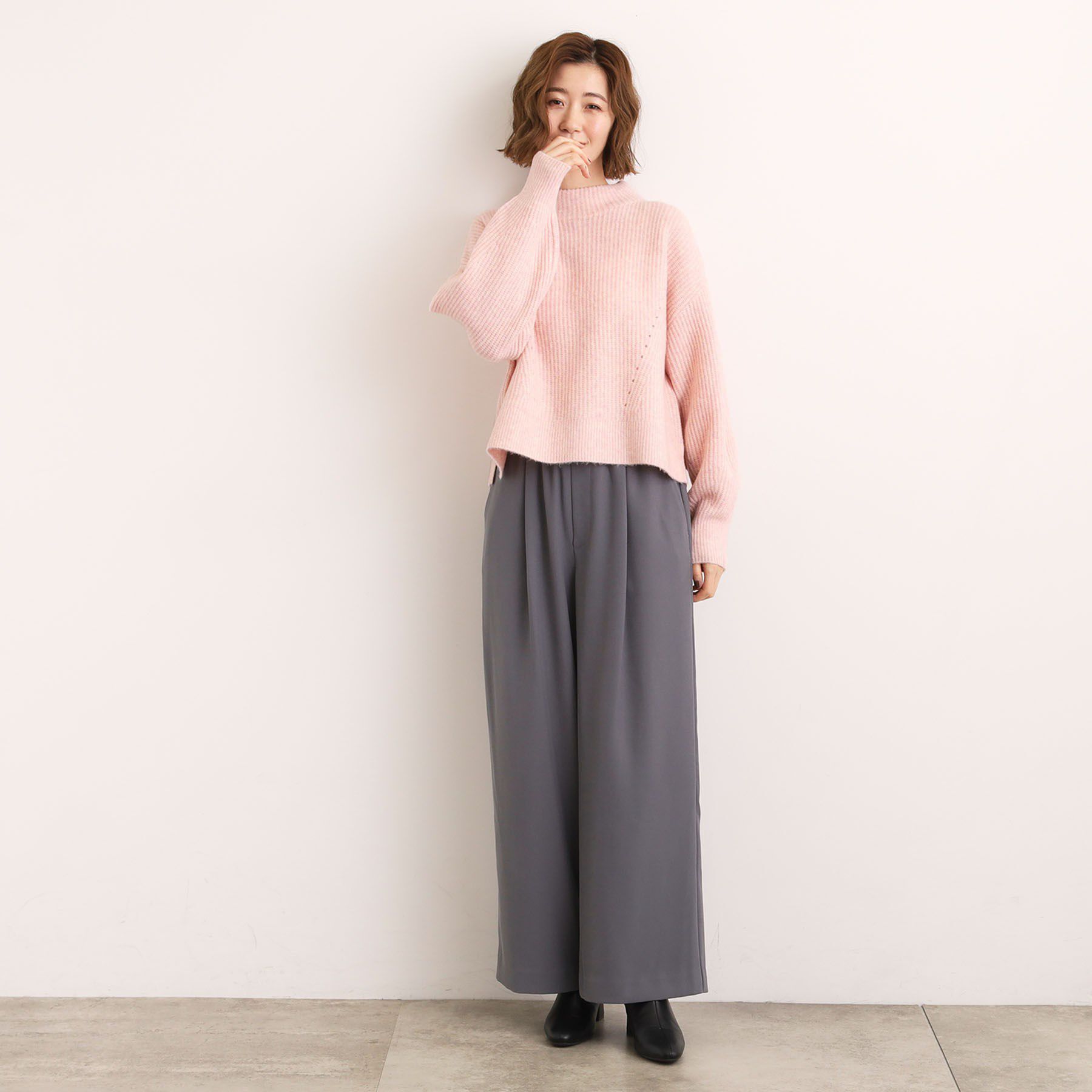 grove「【洗える】ふんわりウール混ボトルネックニット」|ニット・セーター|