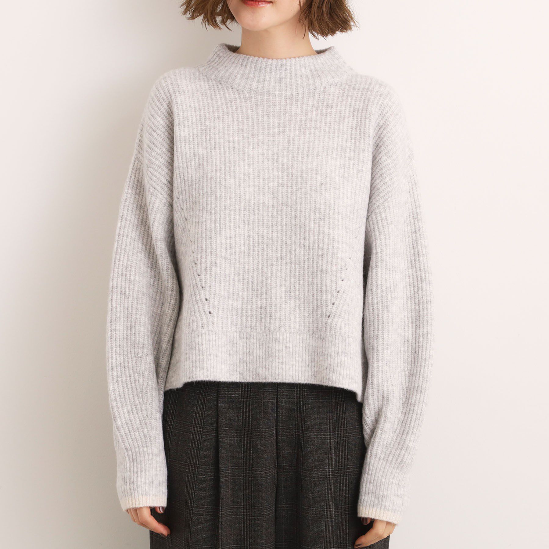 grove「【洗える】ふんわりウール混ボトルネックニット」|ニット・セーター|