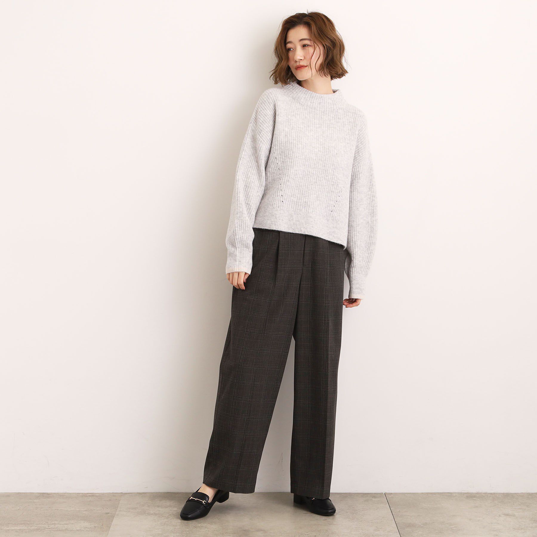 grove「【洗える】ふんわりウール混ボトルネックニット」|ニット・セーター|