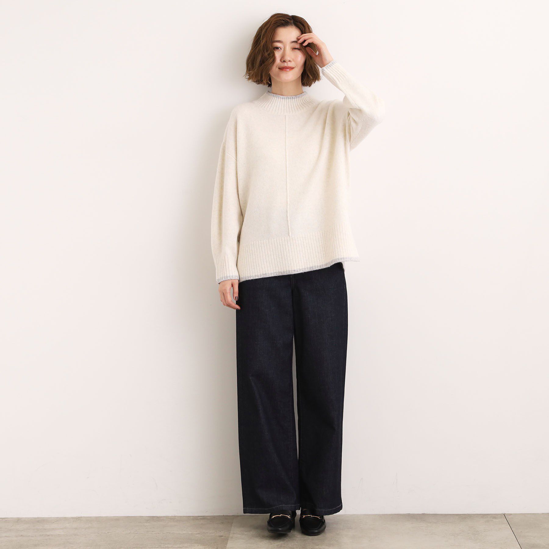 grove「【洗える】ふんわりウール混オーバーサイズニット」|ニット・セーター|