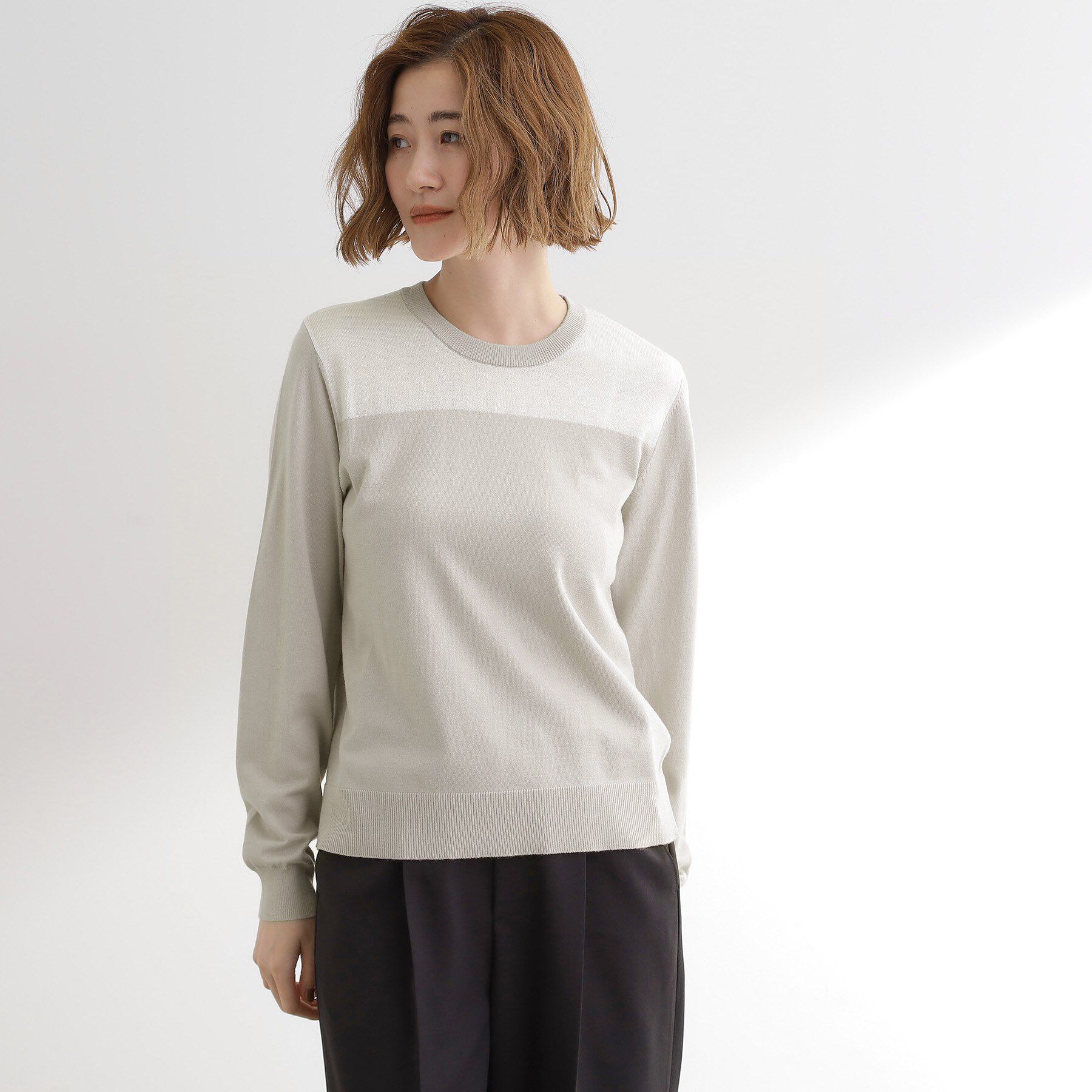 grove「【アンサンブル対応】バイカラー切替ニット」|ニット・セーター|