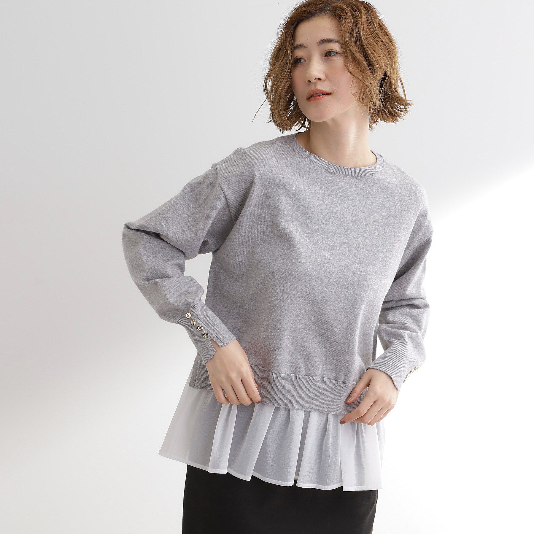 grove「裾レイヤードニットプルオーバー」|ニット・セーター|