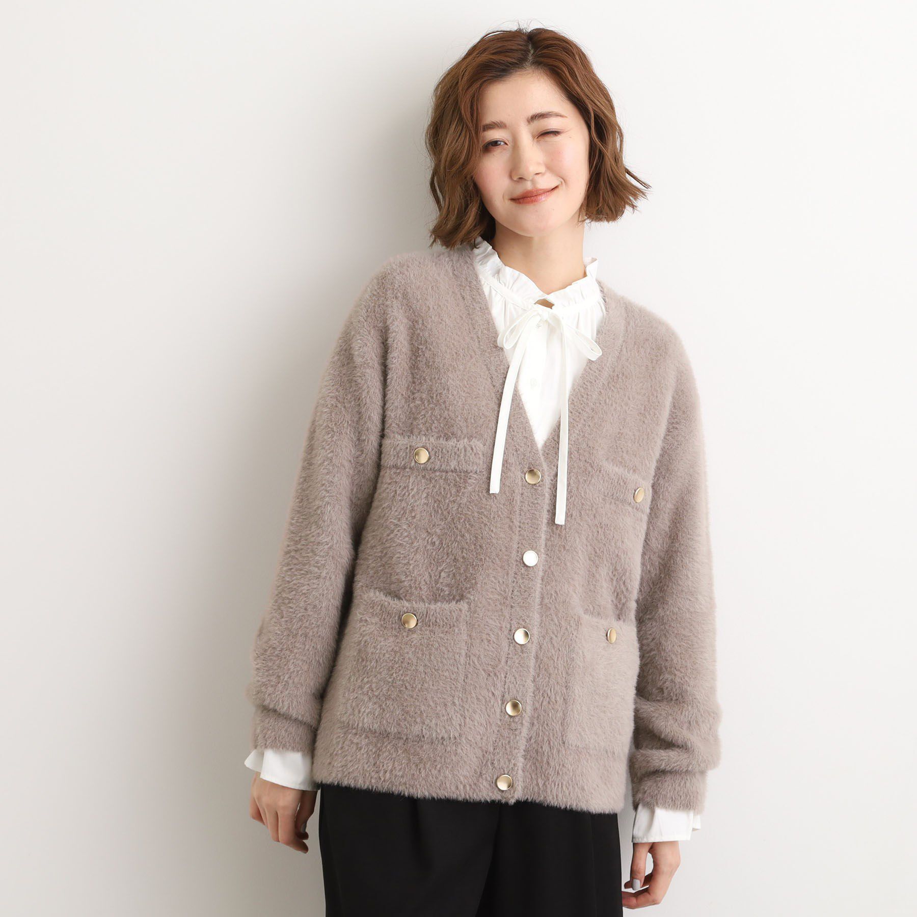 grove「軽やかフェザーで魅せる、クラシカルな主役カーディガン」|カーディガン|