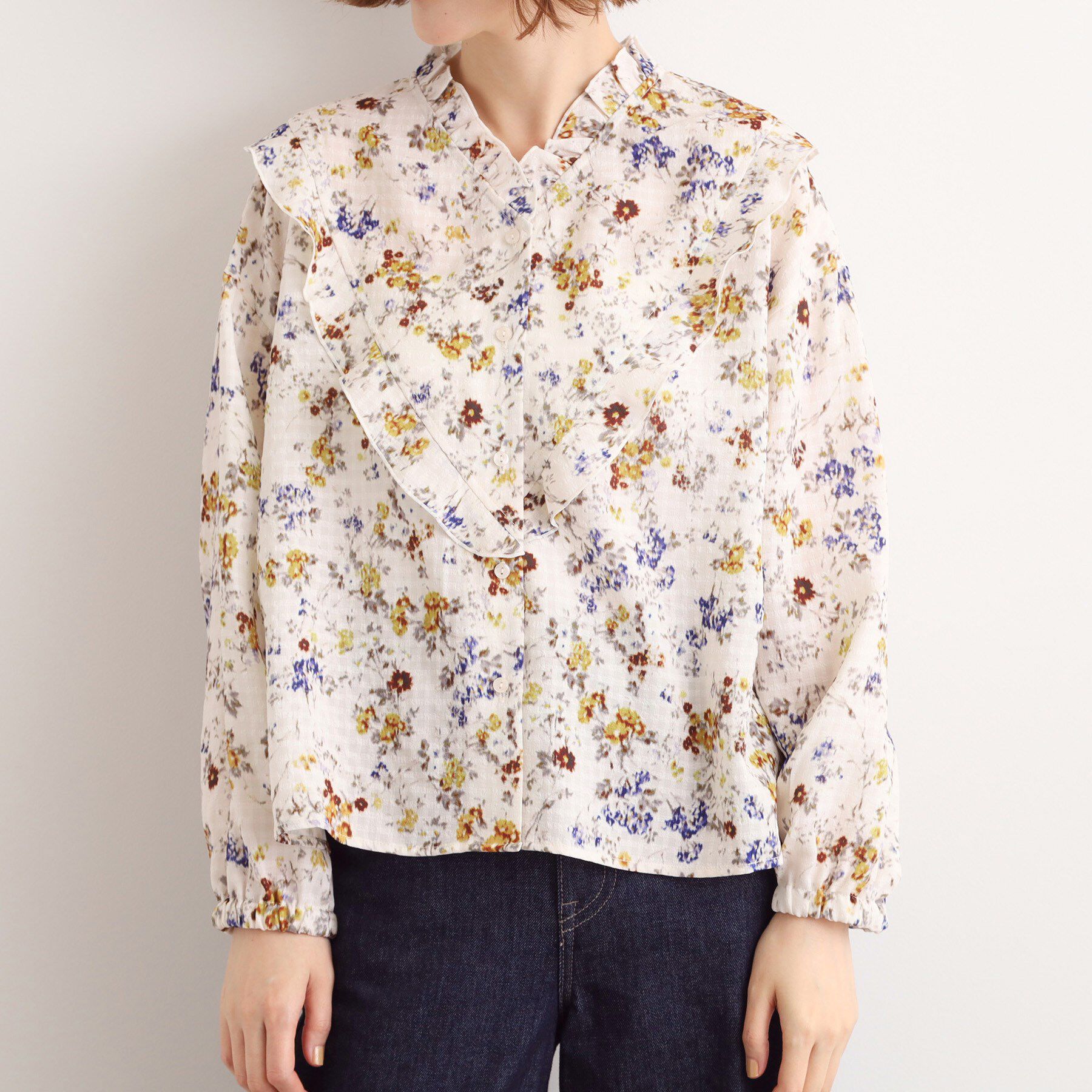 grove「カスリフラワープリントブラウス」|シャツ・ブラウス|