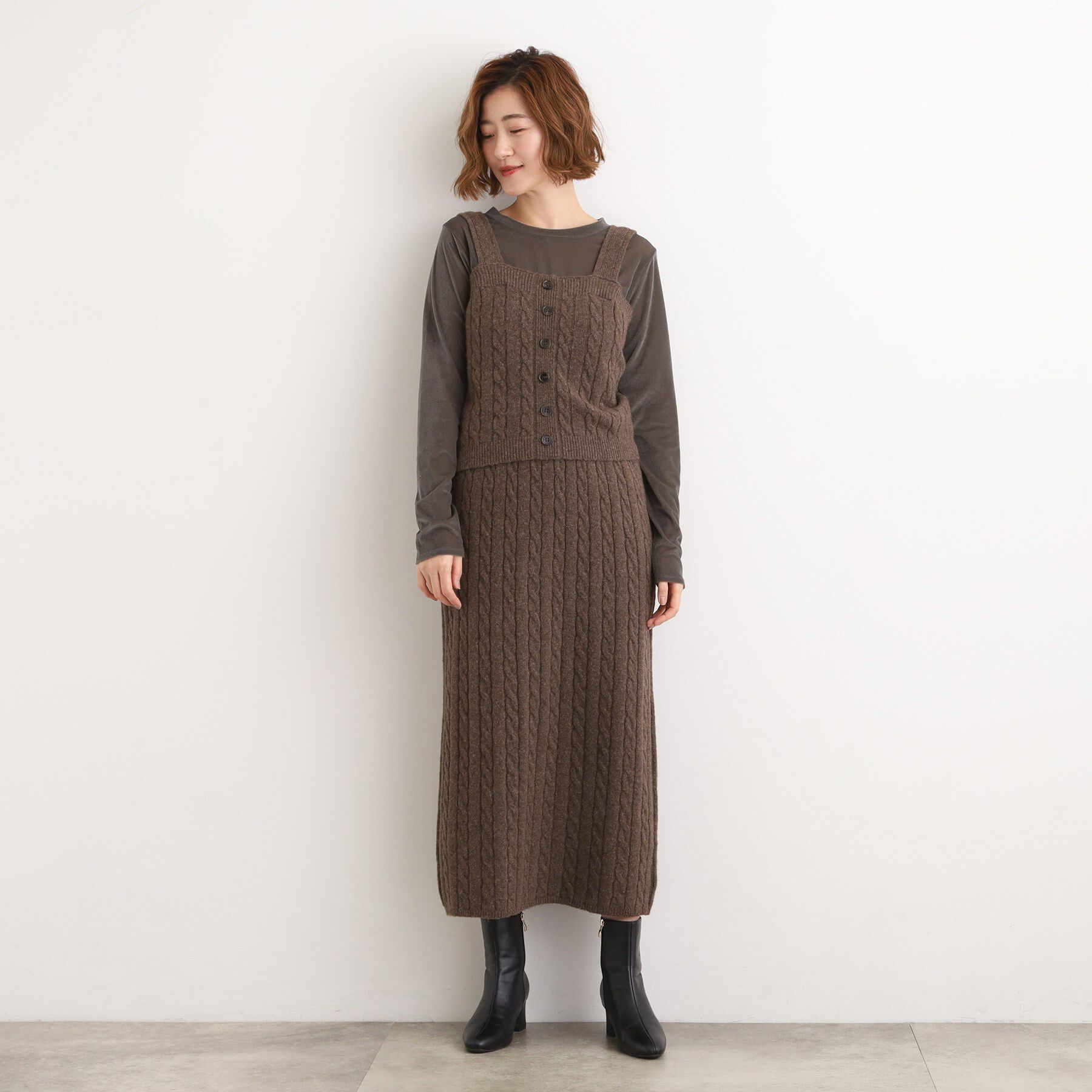 grove「【SETITEM】ケーブルニットビスチェ」|ニット・セーター|