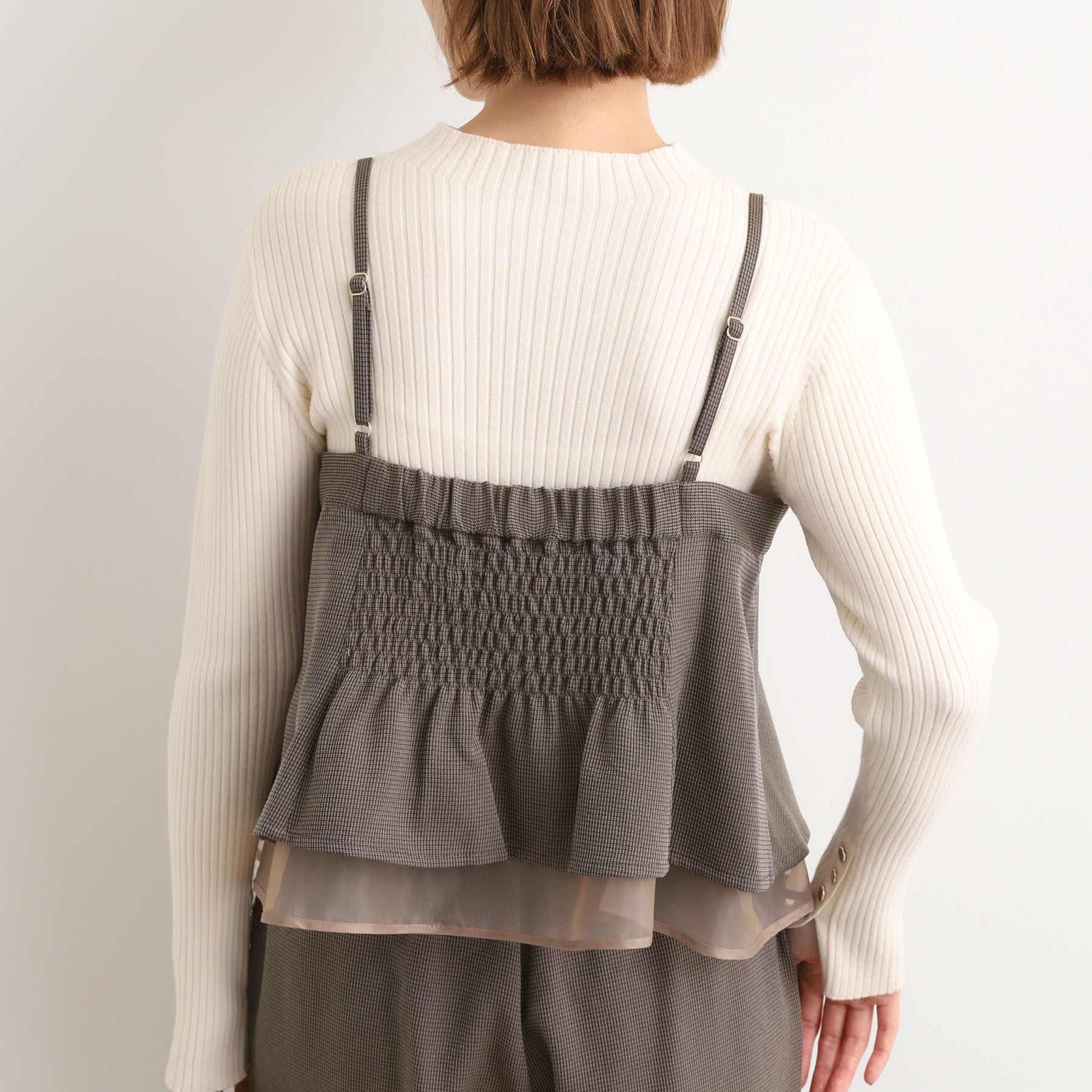 grove「【2点SET/体型カバー】透け感とレイヤードで大人の遊び心を、ビスチェSET UP」|スーツ|